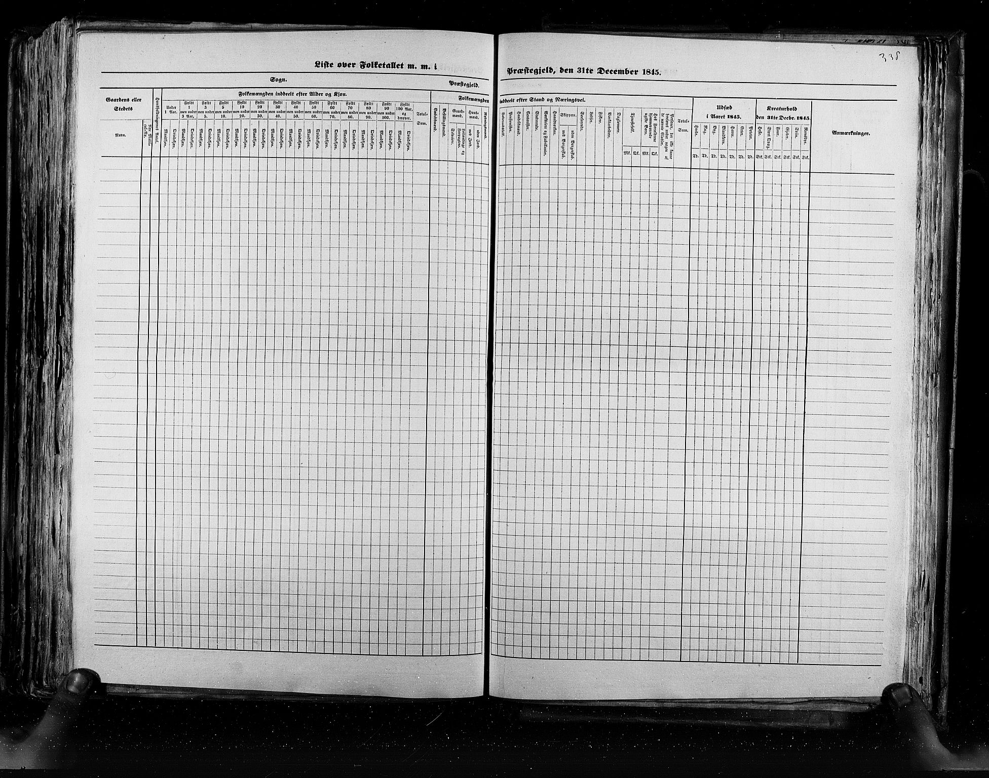 RA, Census 1845, vol. 5: Bratsberg amt og Nedenes og Råbyggelaget amt, 1845, p. 338