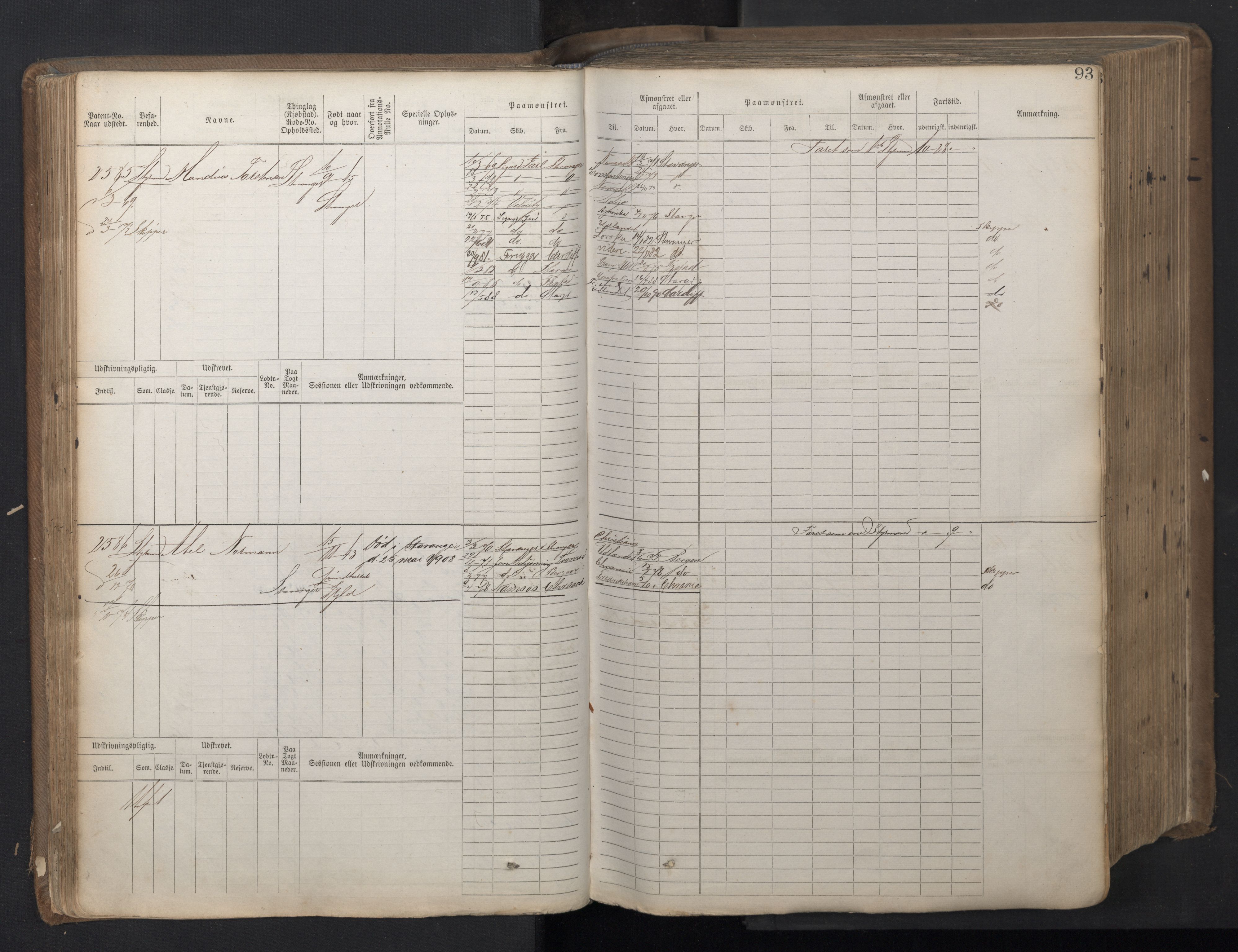 Stavanger sjømannskontor, AV/SAST-A-102006/F/Fb/Fbb/L0018: Sjøfartshovedrulle patnentnr. 2402-3602 (dublett), 1869, p. 96