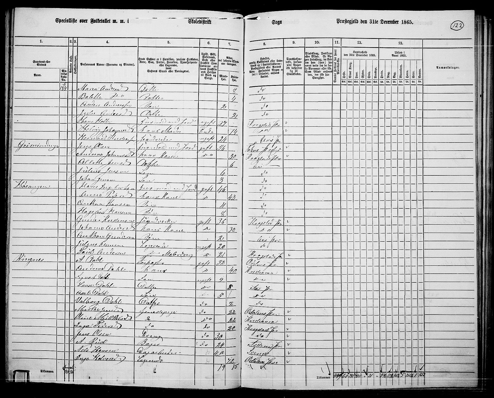 RA, 1865 census for Ås, 1865, p. 110