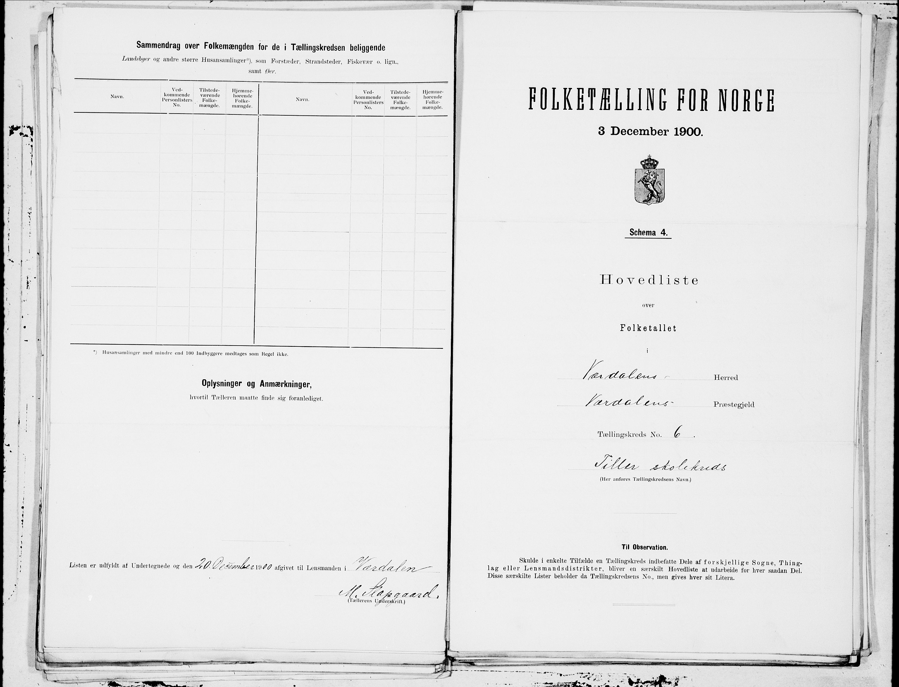 SAT, 1900 census for Verdal, 1900, p. 14