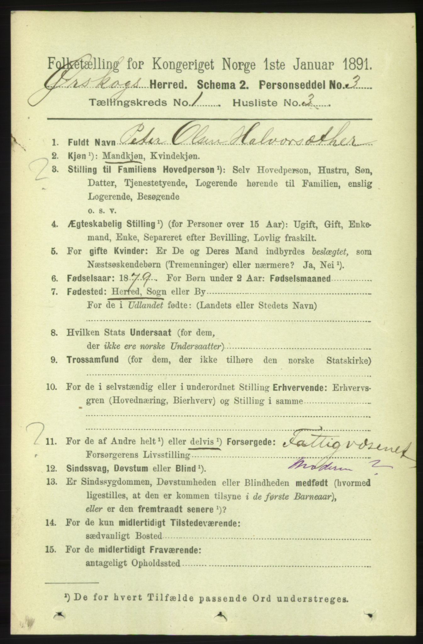 RA, 1891 census for 1527 Ørskog, 1891, p. 106