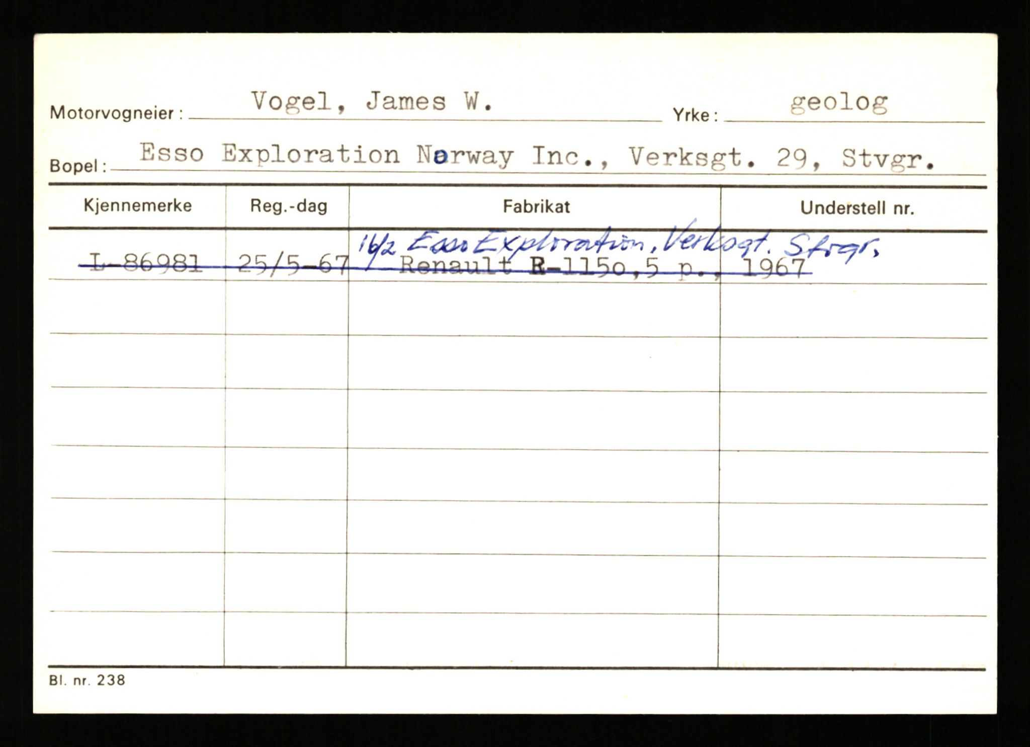 Stavanger trafikkstasjon, AV/SAST-A-101942/0/H/L0043: Viste - Øksendal, 1930-1971, p. 183