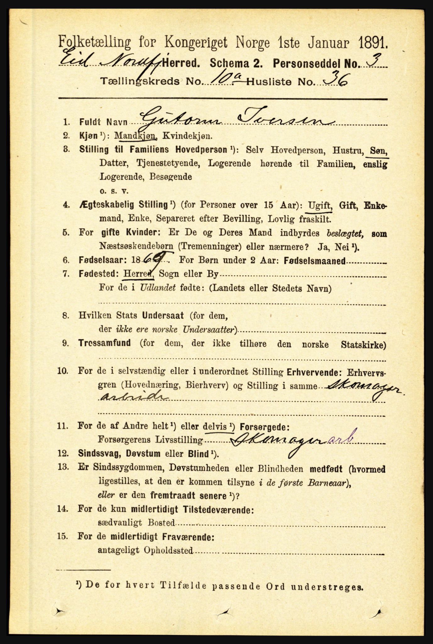 RA, 1891 census for 1443 Eid, 1891, p. 3017