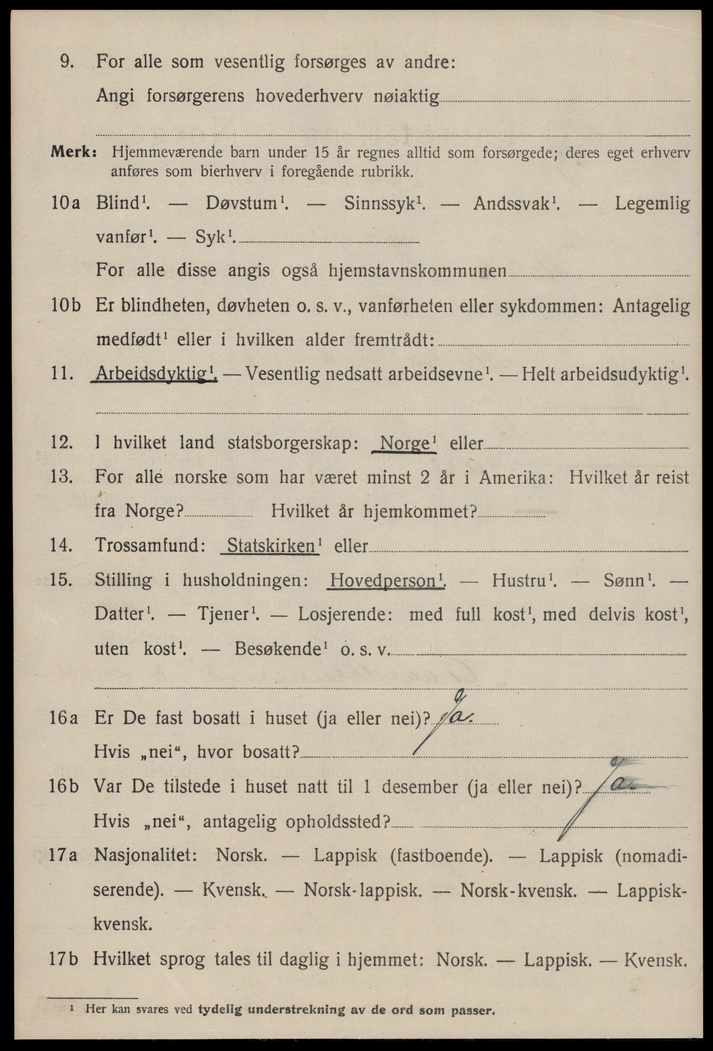 SAT, 1920 census for Malvik, 1920, p. 7217