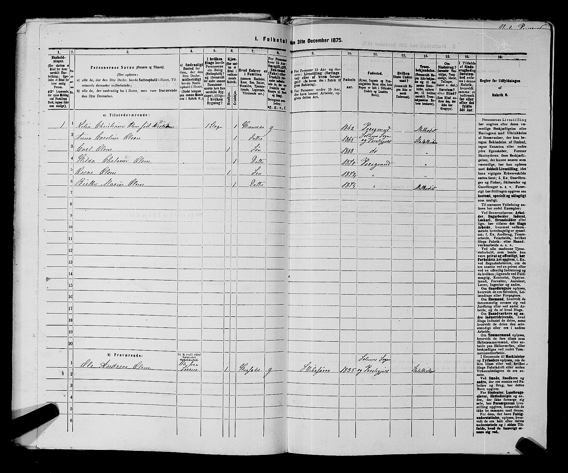 SAKO, 1875 census for 0805P Porsgrunn, 1875, p. 980