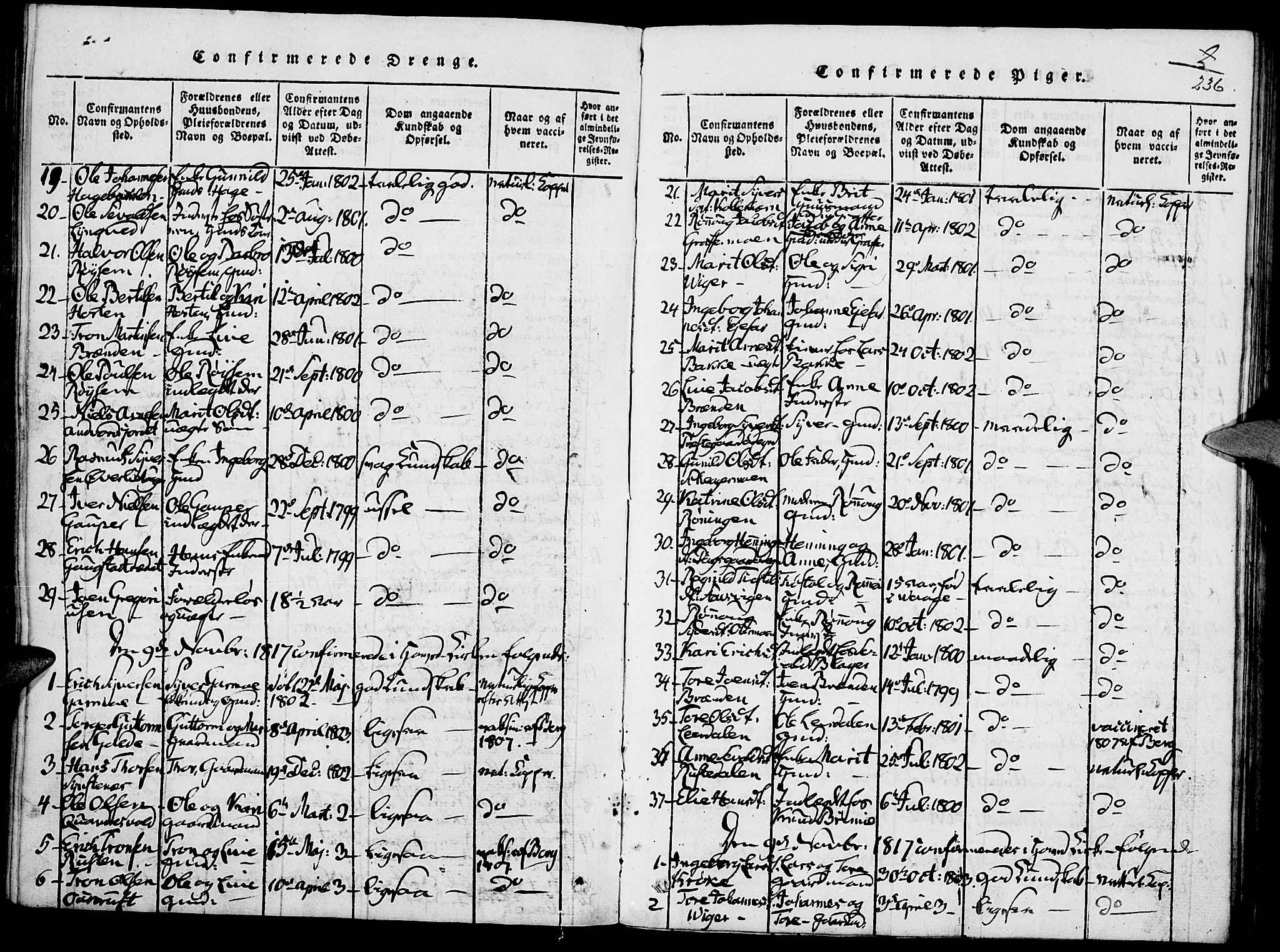 Lom prestekontor, SAH/PREST-070/K/L0004: Parish register (official) no. 4, 1815-1825, p. 236