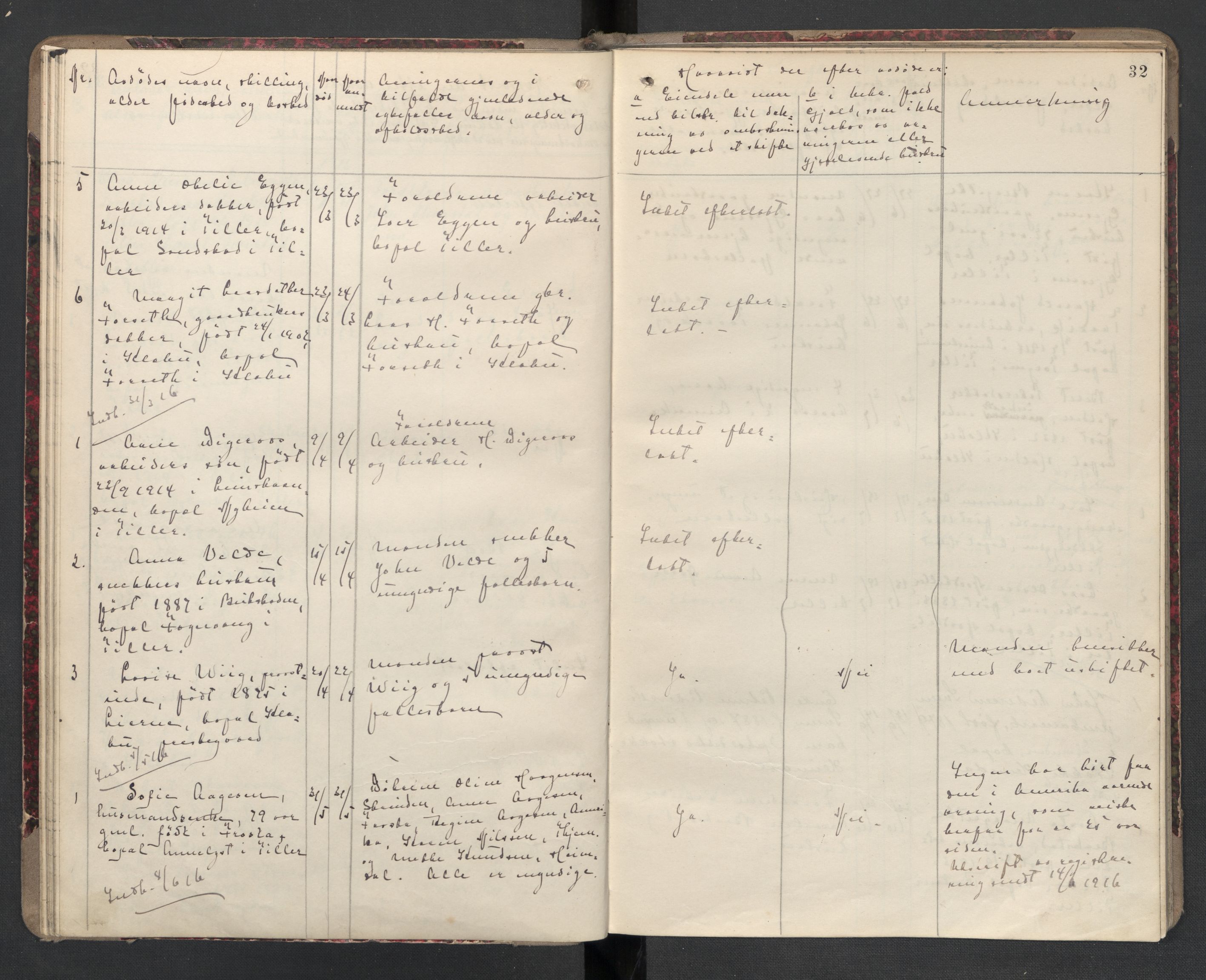 Klæbu lensmannskontor, AV/SAT-A-1059/1/02/L0001: 2.01.01 Anmeldte dødsfall, 1908-1924, p. 32