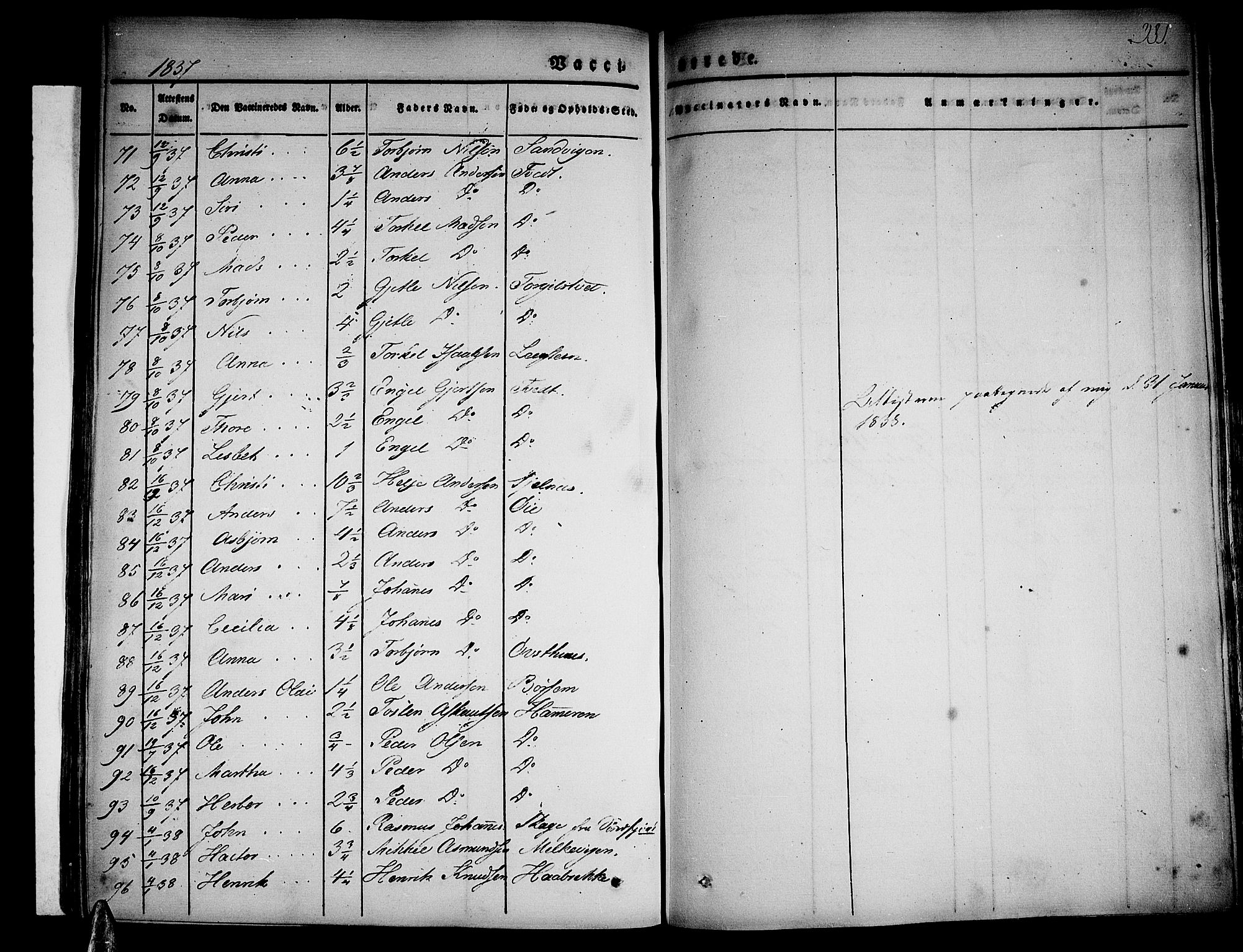 Strandebarm sokneprestembete, AV/SAB-A-78401/H/Haa: Parish register (official) no. A 6, 1826-1843, p. 381