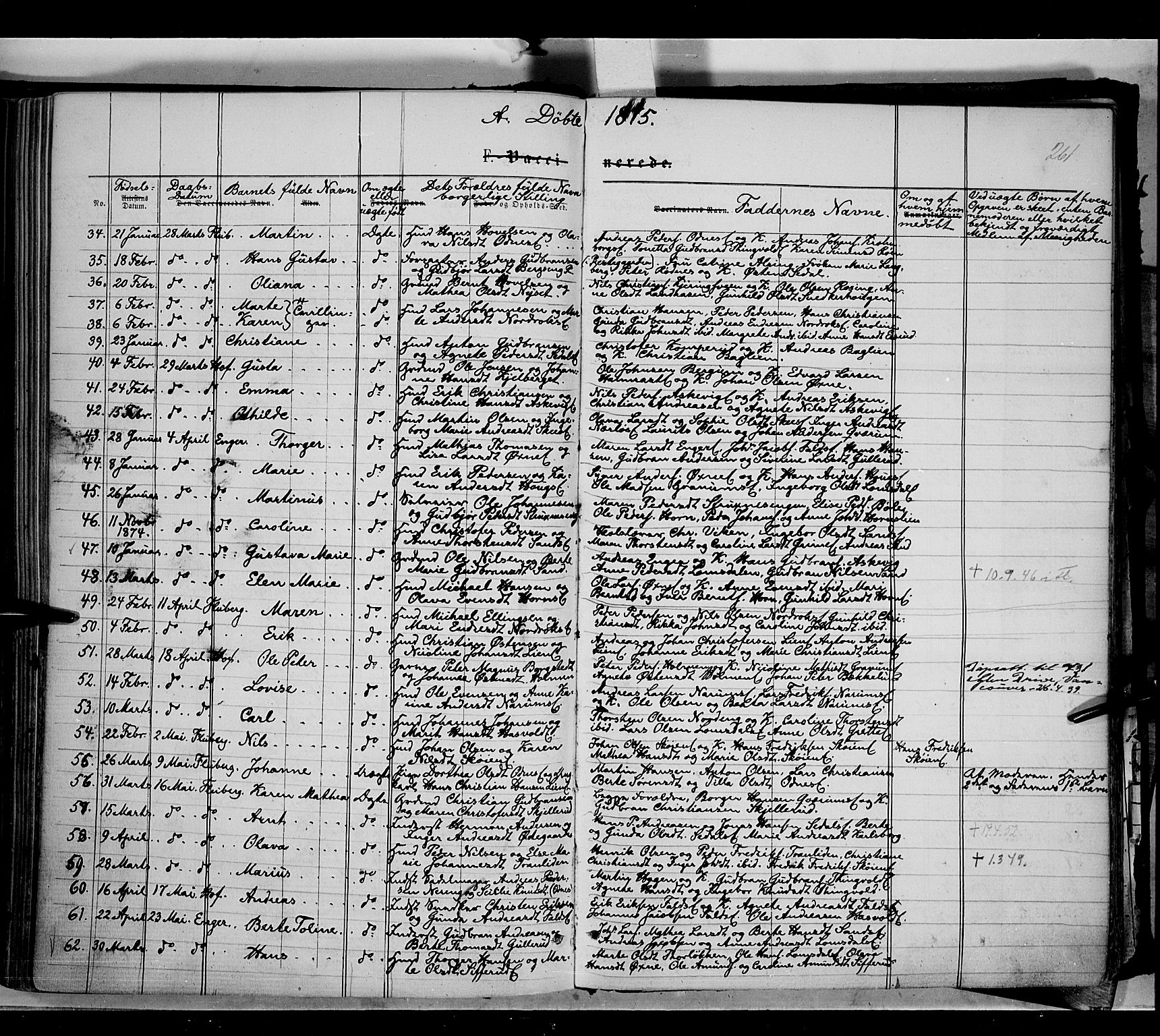 Søndre Land prestekontor, AV/SAH-PREST-122/K/L0001: Parish register (official) no. 1, 1860-1877, p. 261