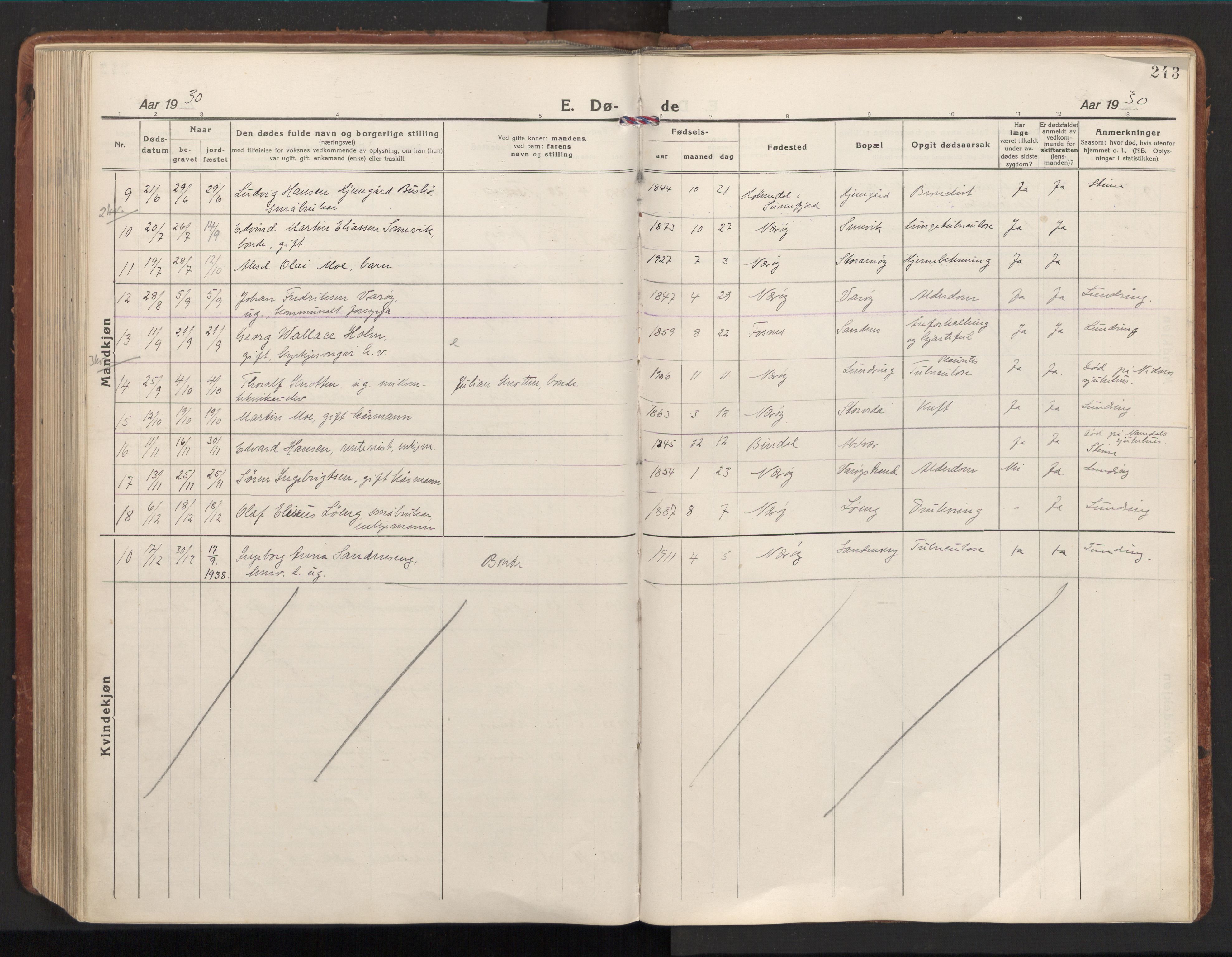 Ministerialprotokoller, klokkerbøker og fødselsregistre - Nord-Trøndelag, SAT/A-1458/784/L0678: Parish register (official) no. 784A13, 1921-1938, p. 243