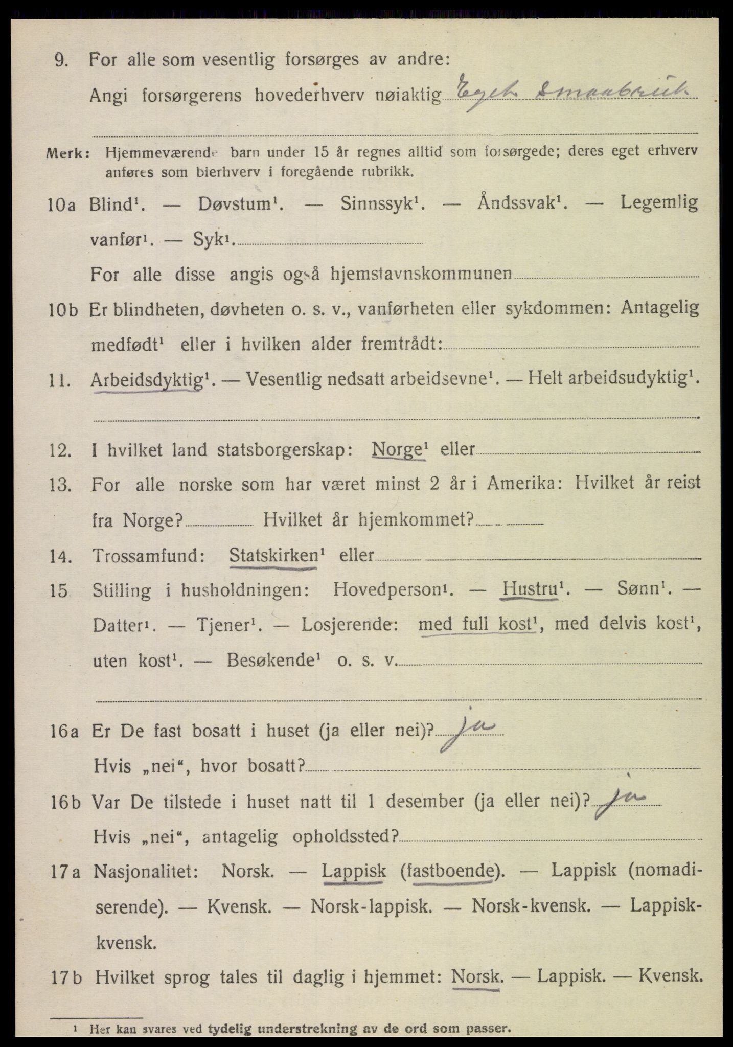 SAT, 1920 census for Foldereid, 1920, p. 681