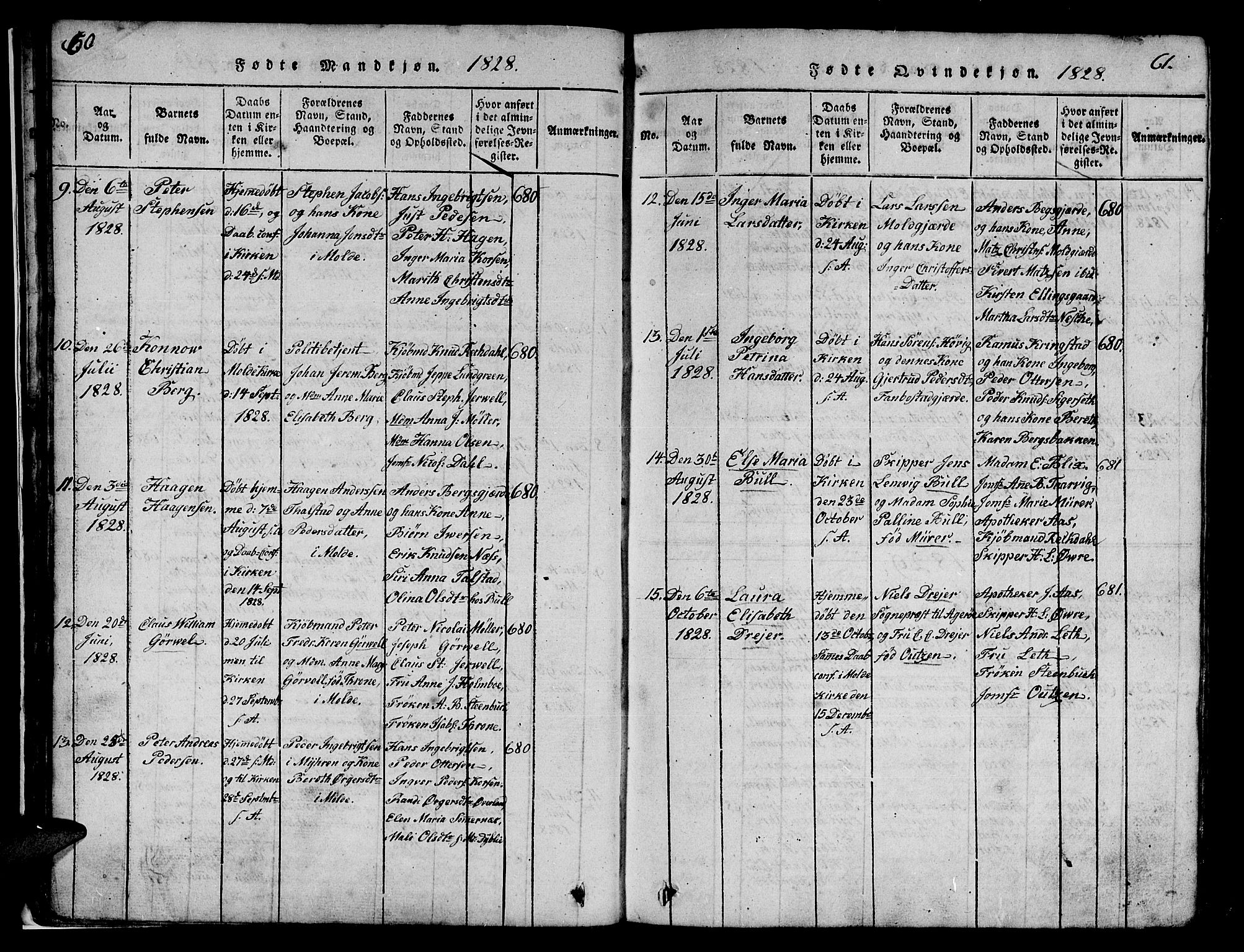 Ministerialprotokoller, klokkerbøker og fødselsregistre - Møre og Romsdal, SAT/A-1454/558/L0700: Parish register (copy) no. 558C01, 1818-1868, p. 60-61