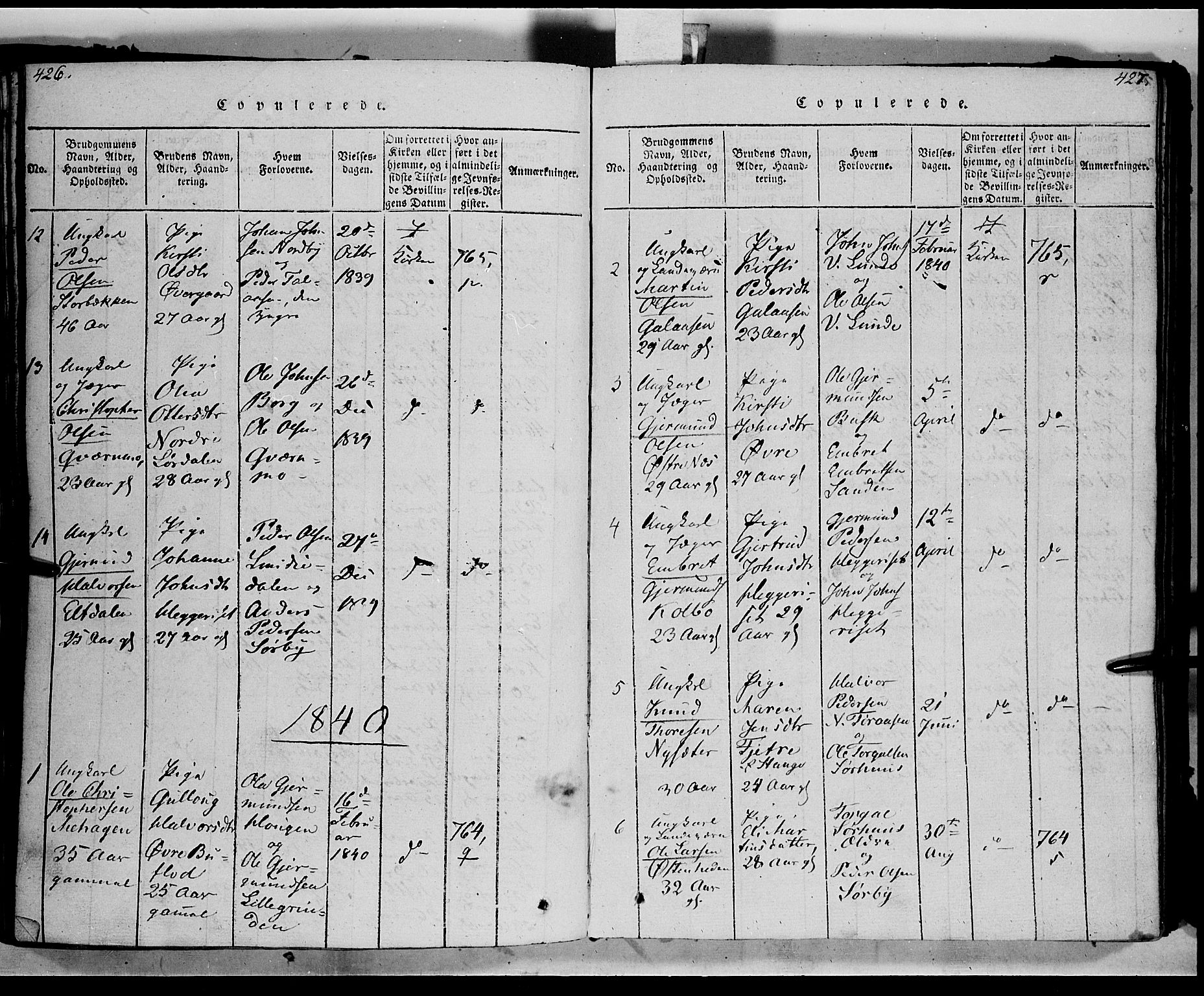 Trysil prestekontor, AV/SAH-PREST-046/H/Ha/Haa/L0003: Parish register (official) no. 3 /1, 1814-1841, p. 426-427