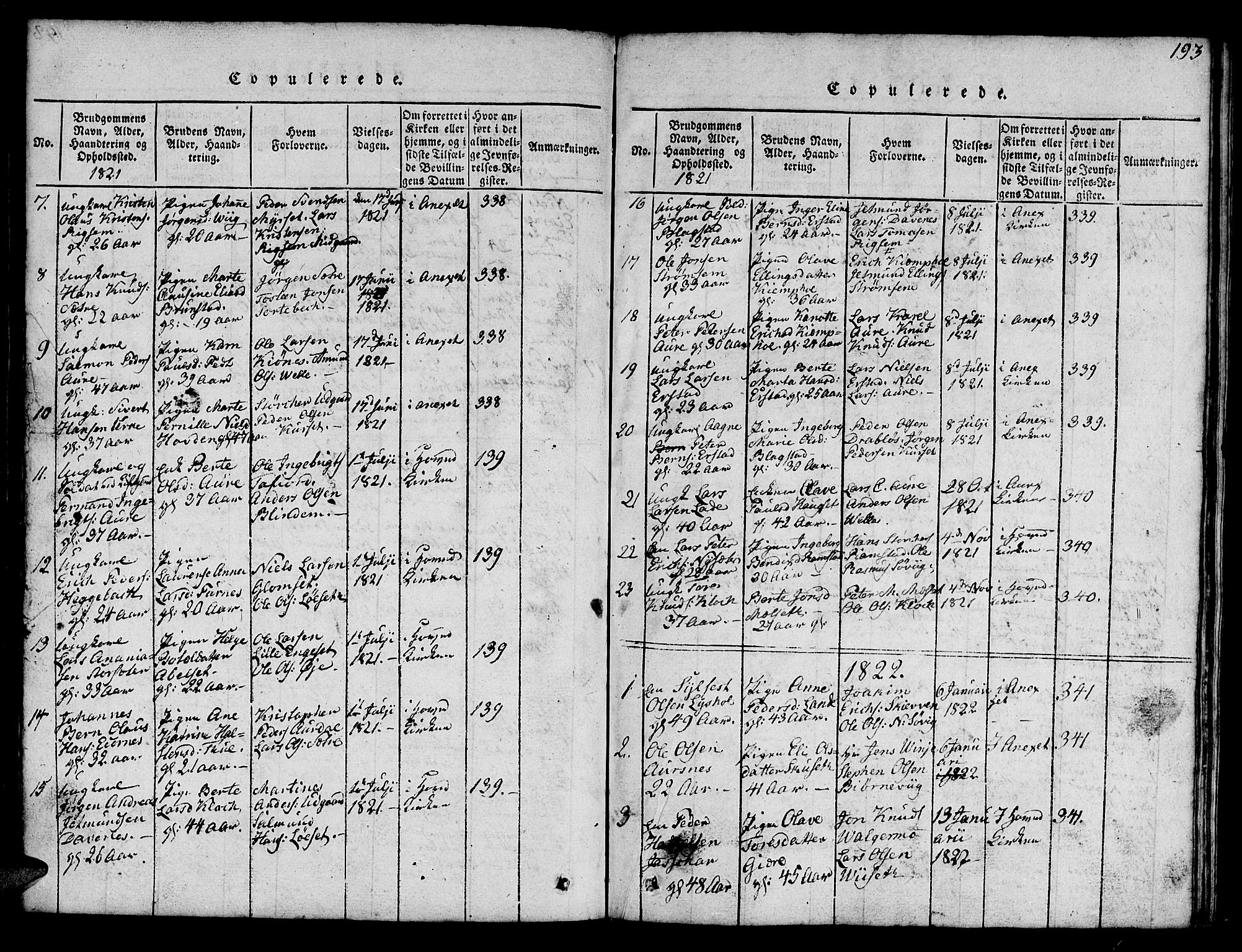 Ministerialprotokoller, klokkerbøker og fødselsregistre - Møre og Romsdal, AV/SAT-A-1454/522/L0322: Parish register (copy) no. 522C01, 1816-1830, p. 193