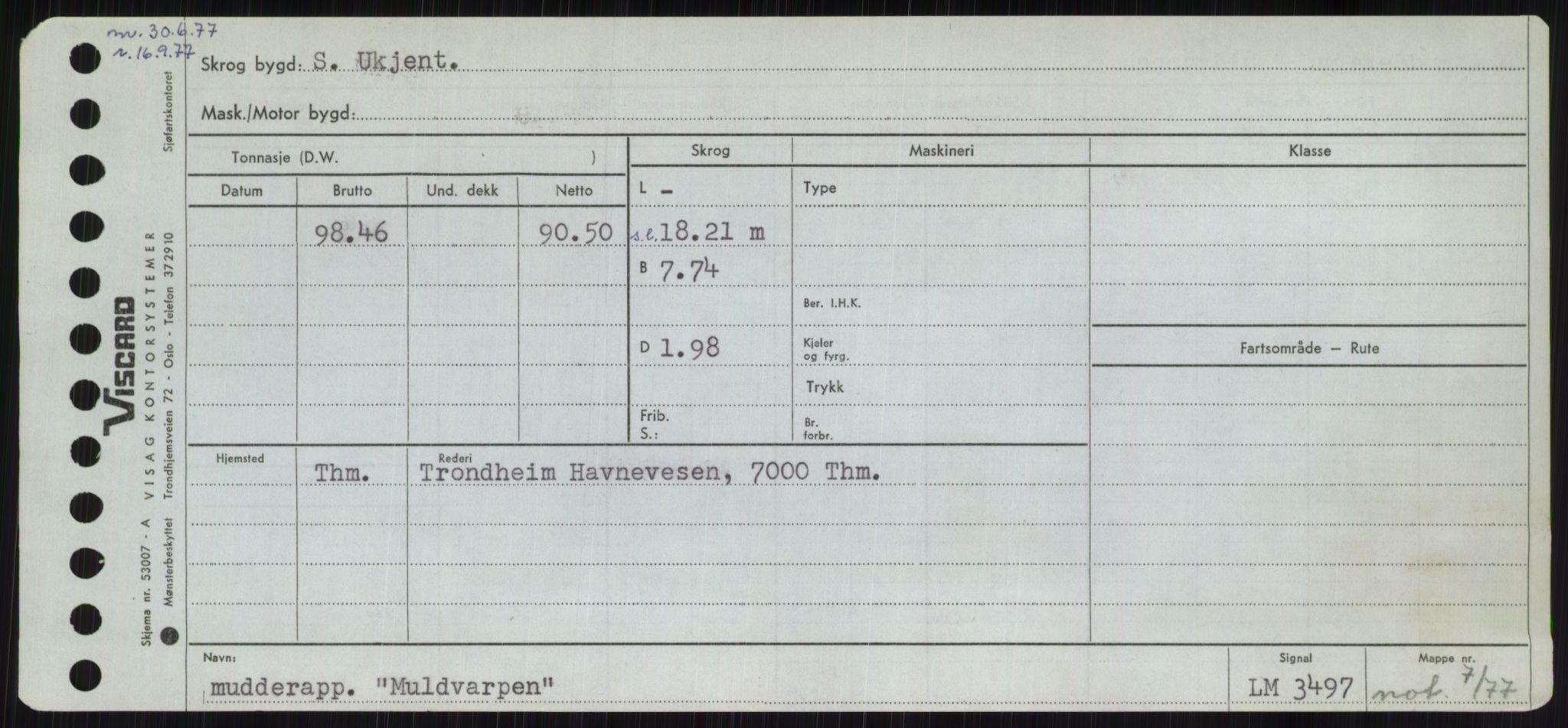 Sjøfartsdirektoratet med forløpere, Skipsmålingen, RA/S-1627/H/Hc/L0001: Lektere, A-Y, p. 323