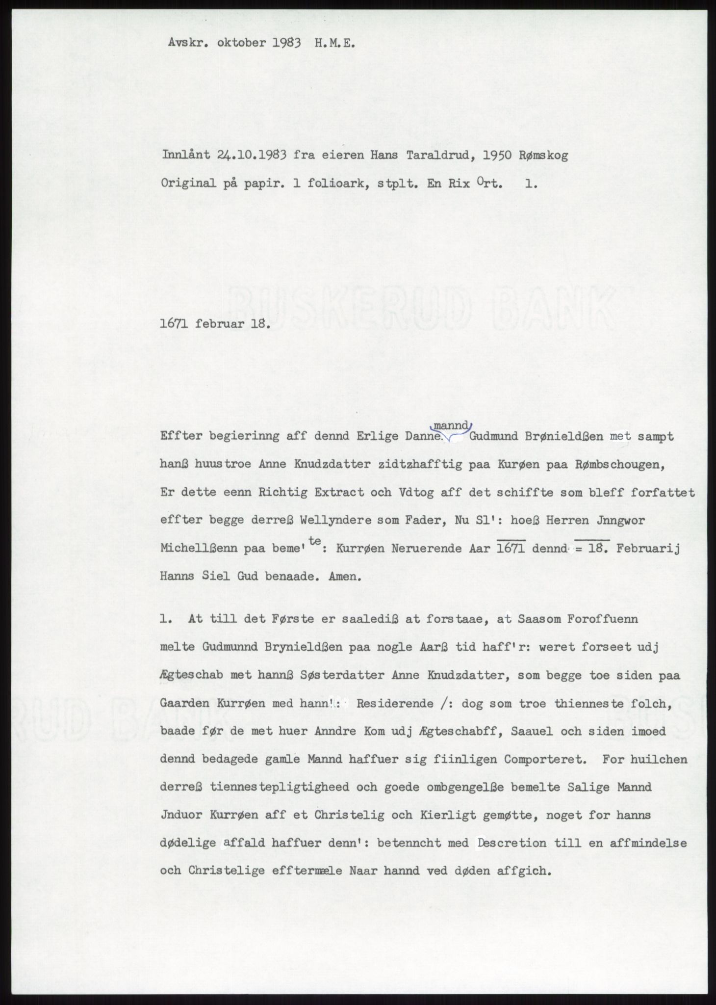 Samlinger til kildeutgivelse, Diplomavskriftsamlingen, AV/RA-EA-4053/H/Ha, p. 935