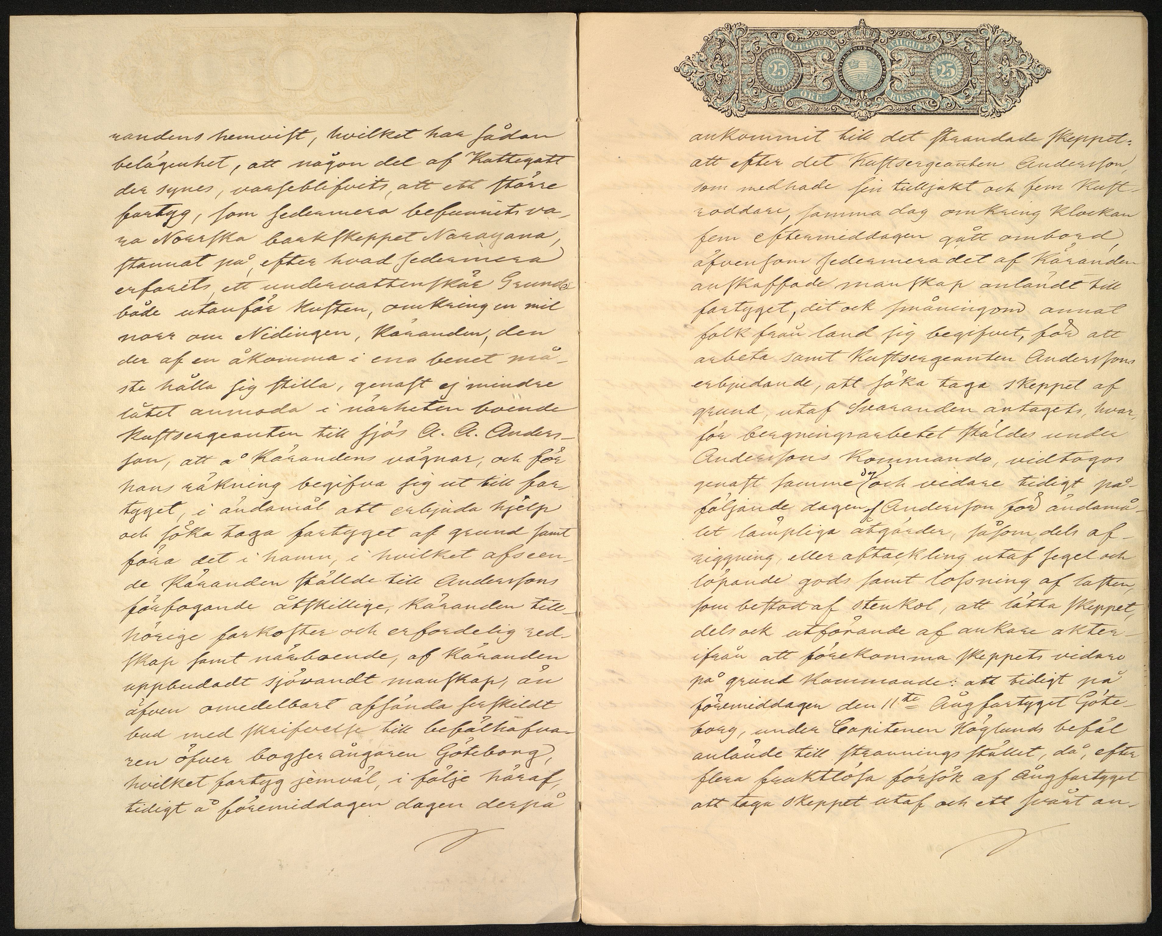 Pa 63 - Østlandske skibsassuranceforening, VEMU/A-1079/G/Ga/L0001/0012: Havaridokumenter / Narayana, 1868