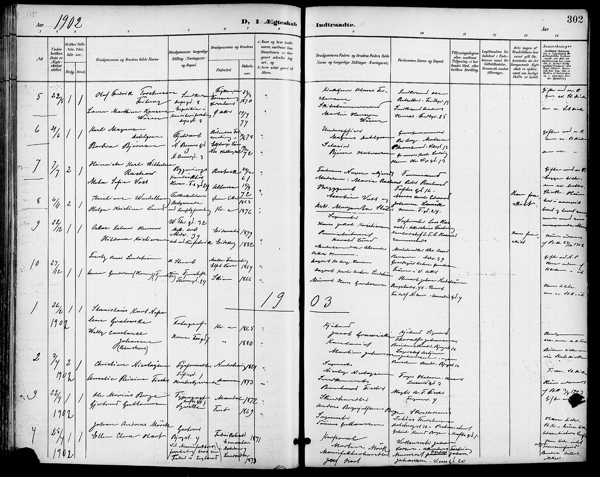 Gamle Aker prestekontor Kirkebøker, SAO/A-10617a/F/L0012: Parish register (official) no. 12, 1898-1910, p. 302