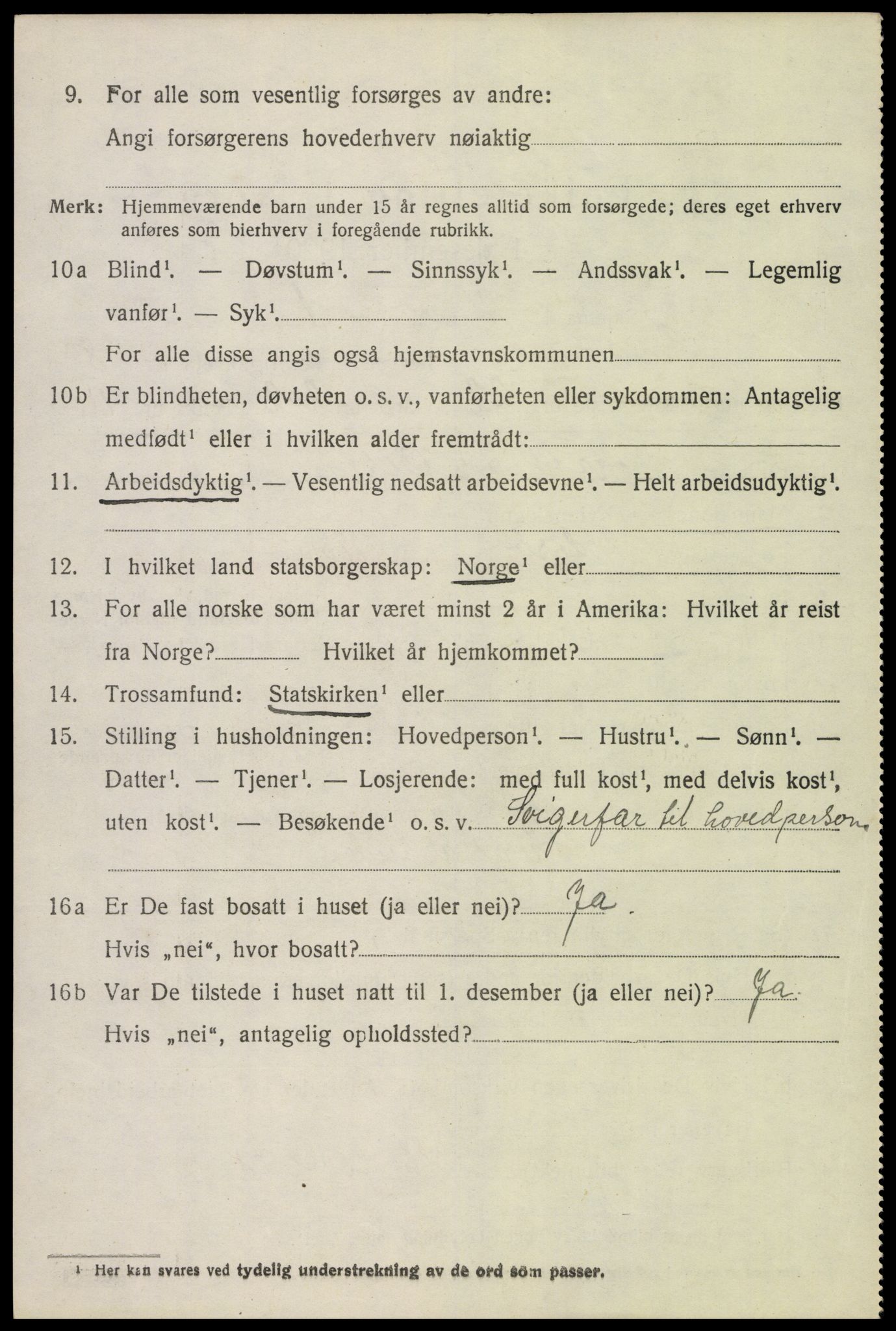 SAH, 1920 census for Gran, 1920, p. 10719