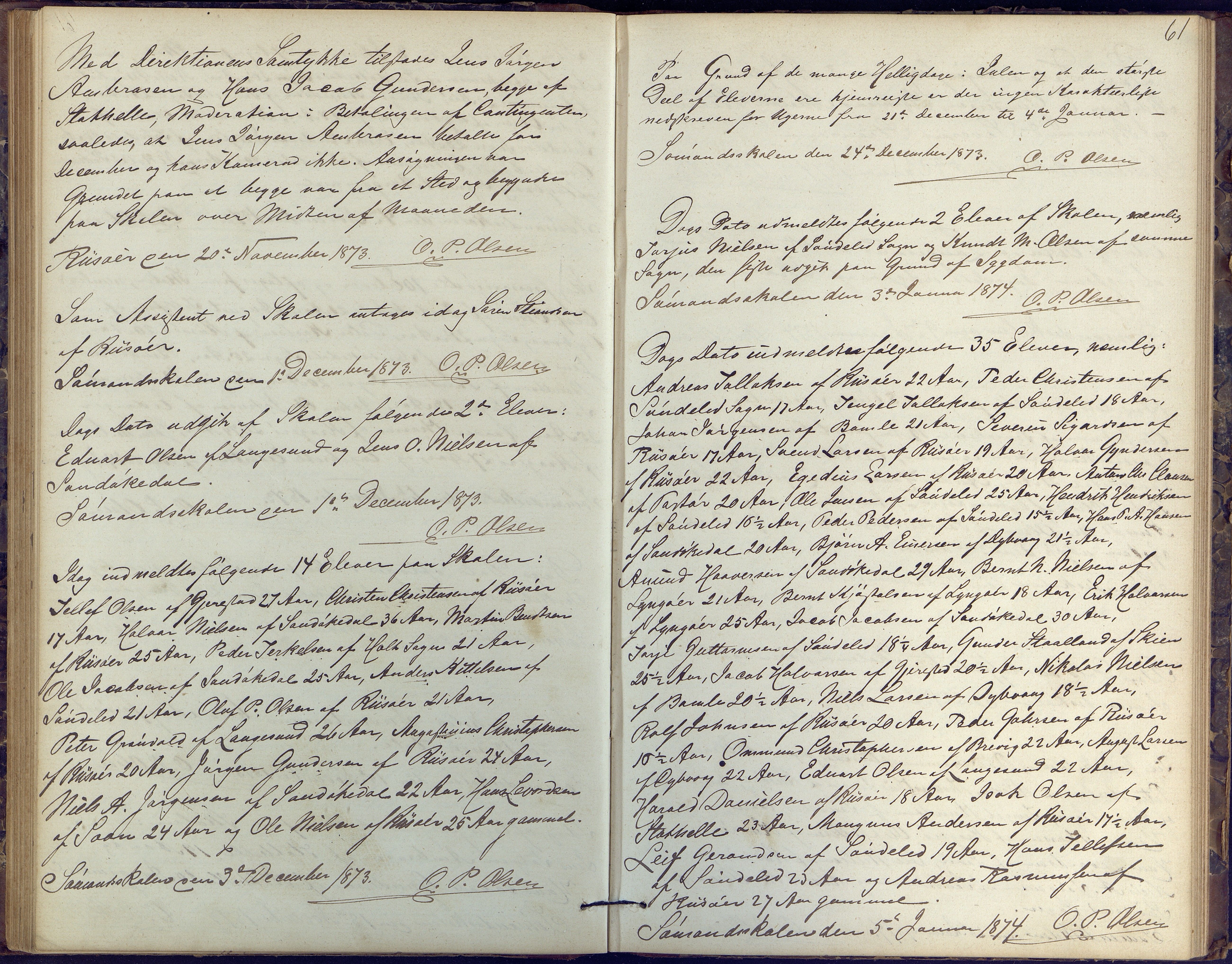 Risør kommune, AAKS/KA0901-PK/1/05/05k/L0001: Journal, 1864-1881, p. 61