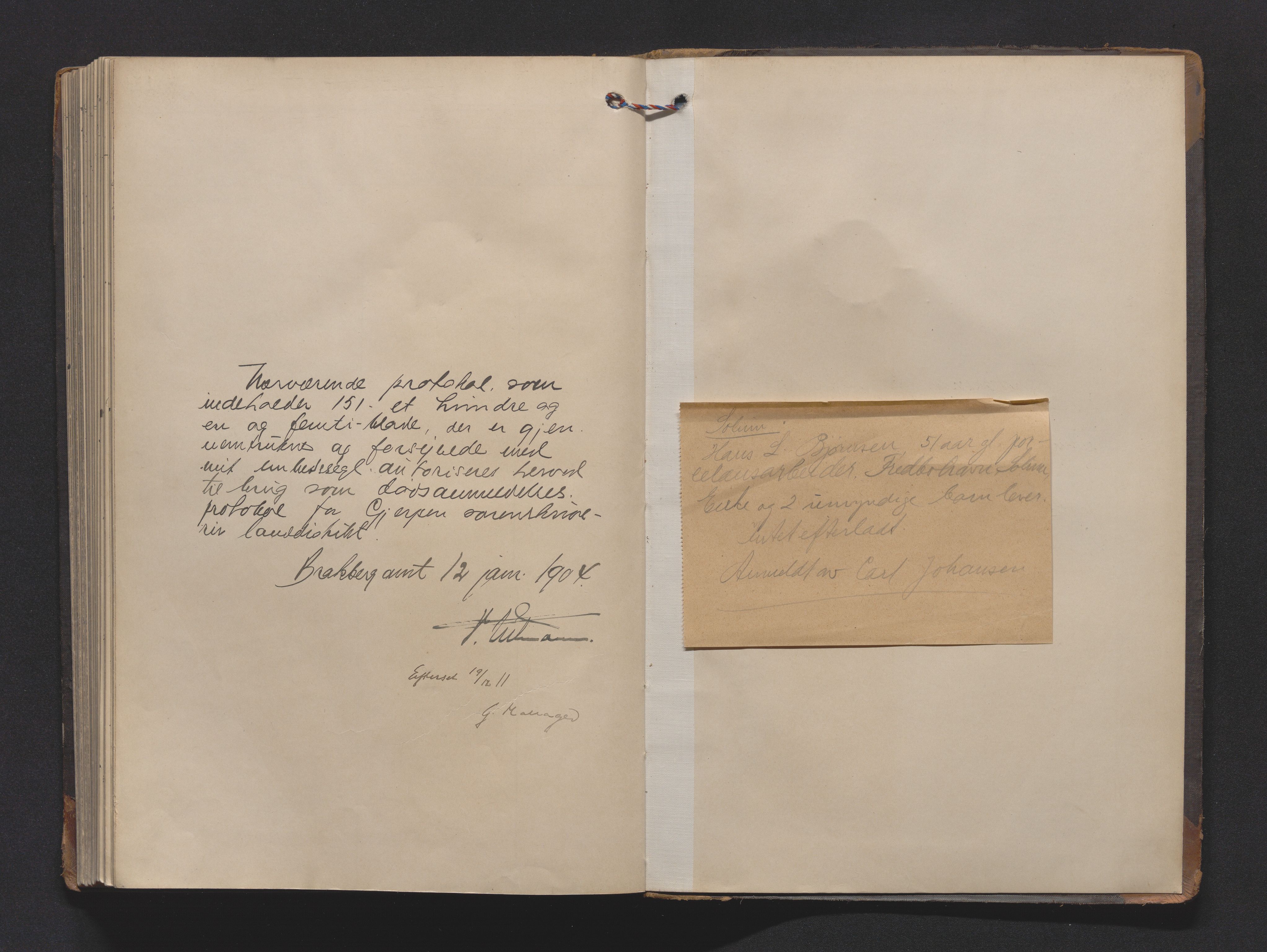 Gjerpen sorenskriveri, SAKO/A-216/H/Ha/Haa/Haaa/L0001: Dødsanmeldelsesprotokoll, Sorenskriveriet, 1904-1915