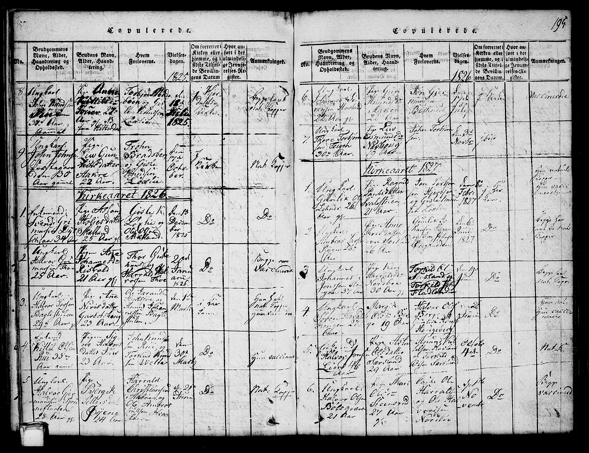 Hjartdal kirkebøker, SAKO/A-270/G/Ga/L0001: Parish register (copy) no. I 1, 1815-1842, p. 195