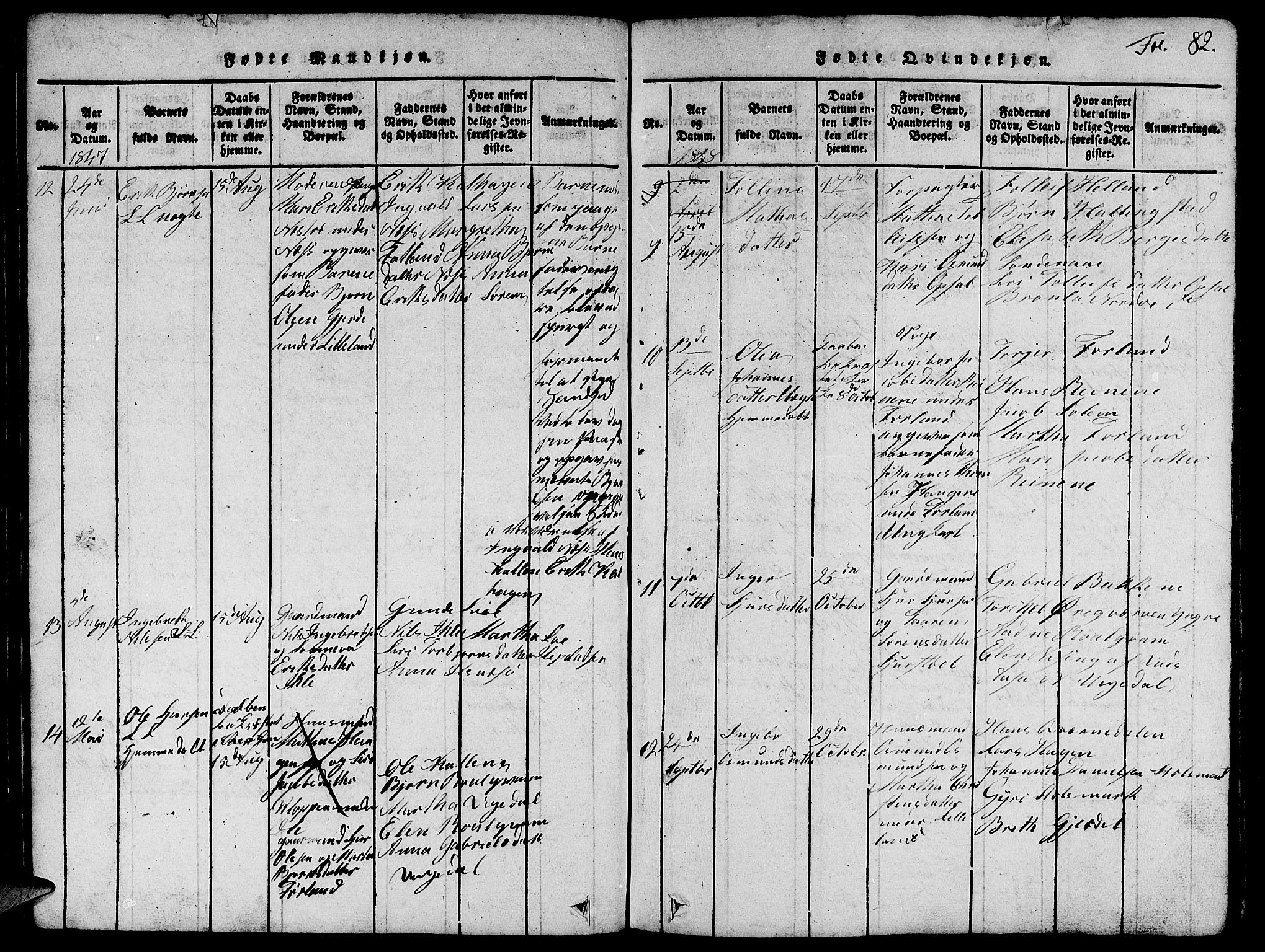 Vikedal sokneprestkontor, SAST/A-101840/01/V: Parish register (copy) no. B 1, 1816-1853, p. 82