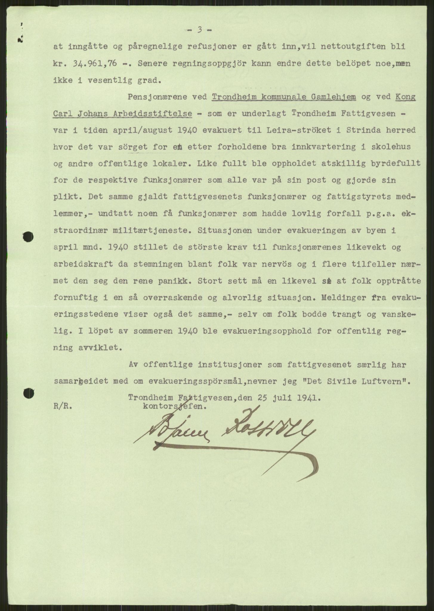 Forsvaret, Forsvarets krigshistoriske avdeling, AV/RA-RAFA-2017/Y/Ya/L0016: II-C-11-31 - Fylkesmenn.  Rapporter om krigsbegivenhetene 1940., 1940, p. 224