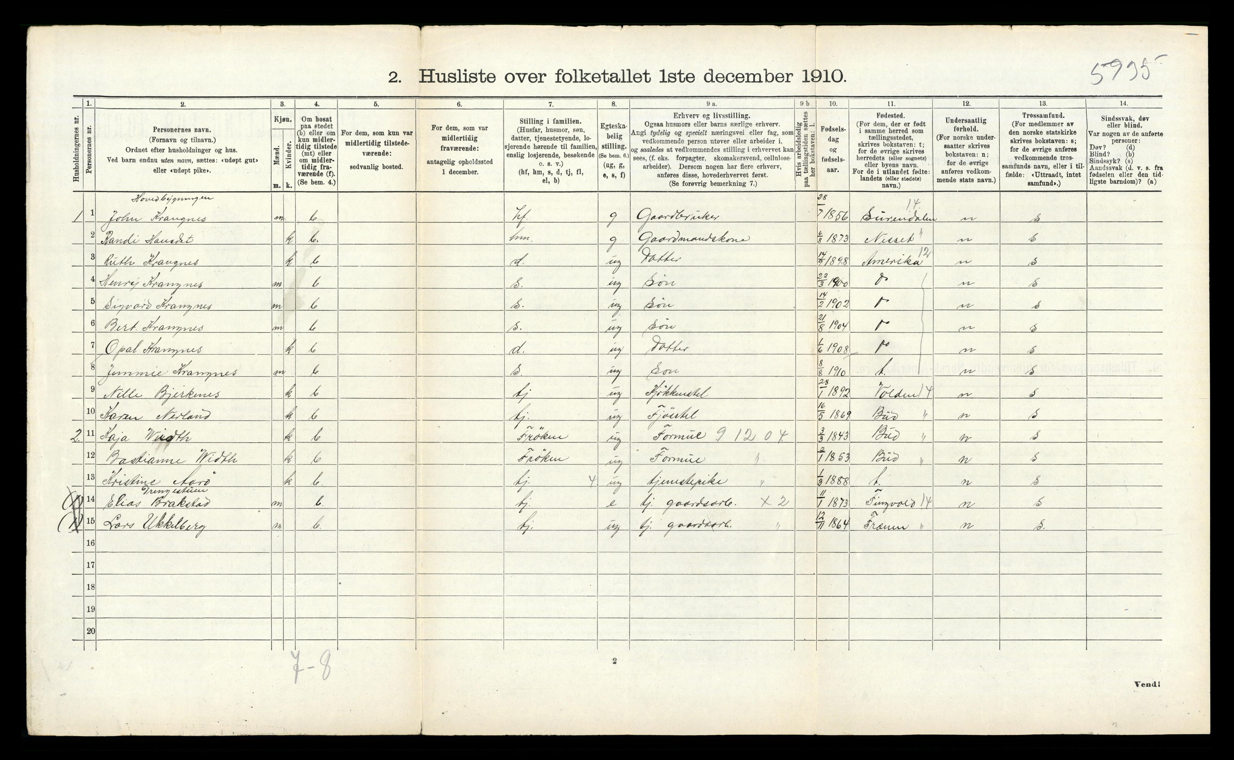 RA, 1910 census for Bolsøy, 1910, p. 352