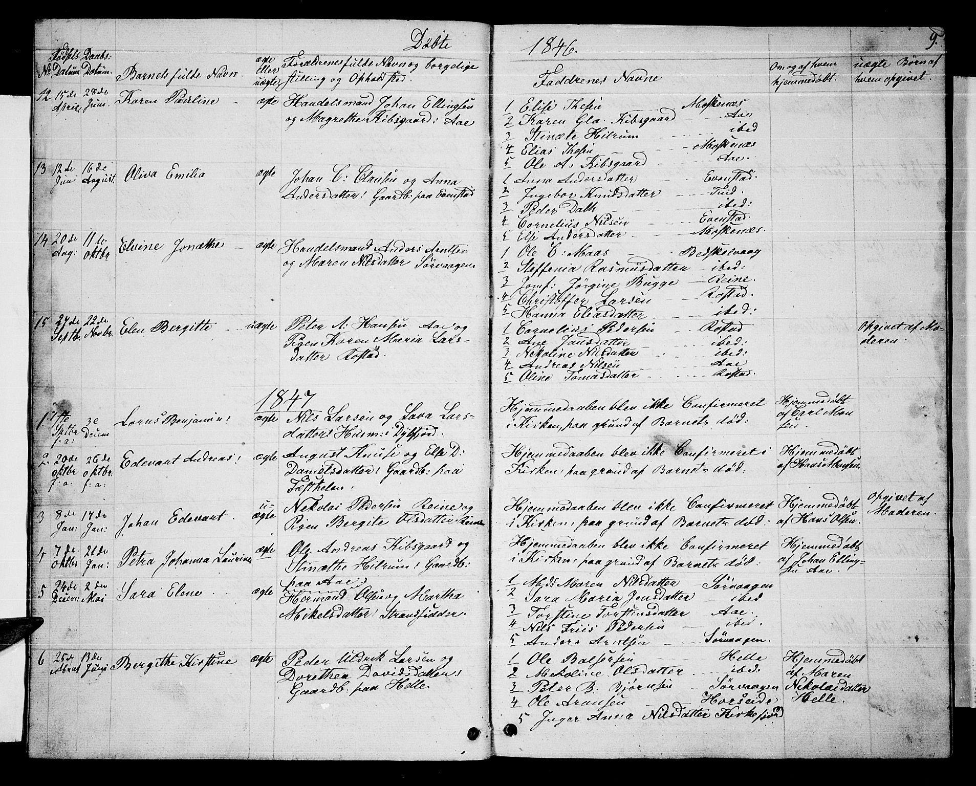 Ministerialprotokoller, klokkerbøker og fødselsregistre - Nordland, SAT/A-1459/886/L1224: Parish register (copy) no. 886C01, 1843-1873, p. 9