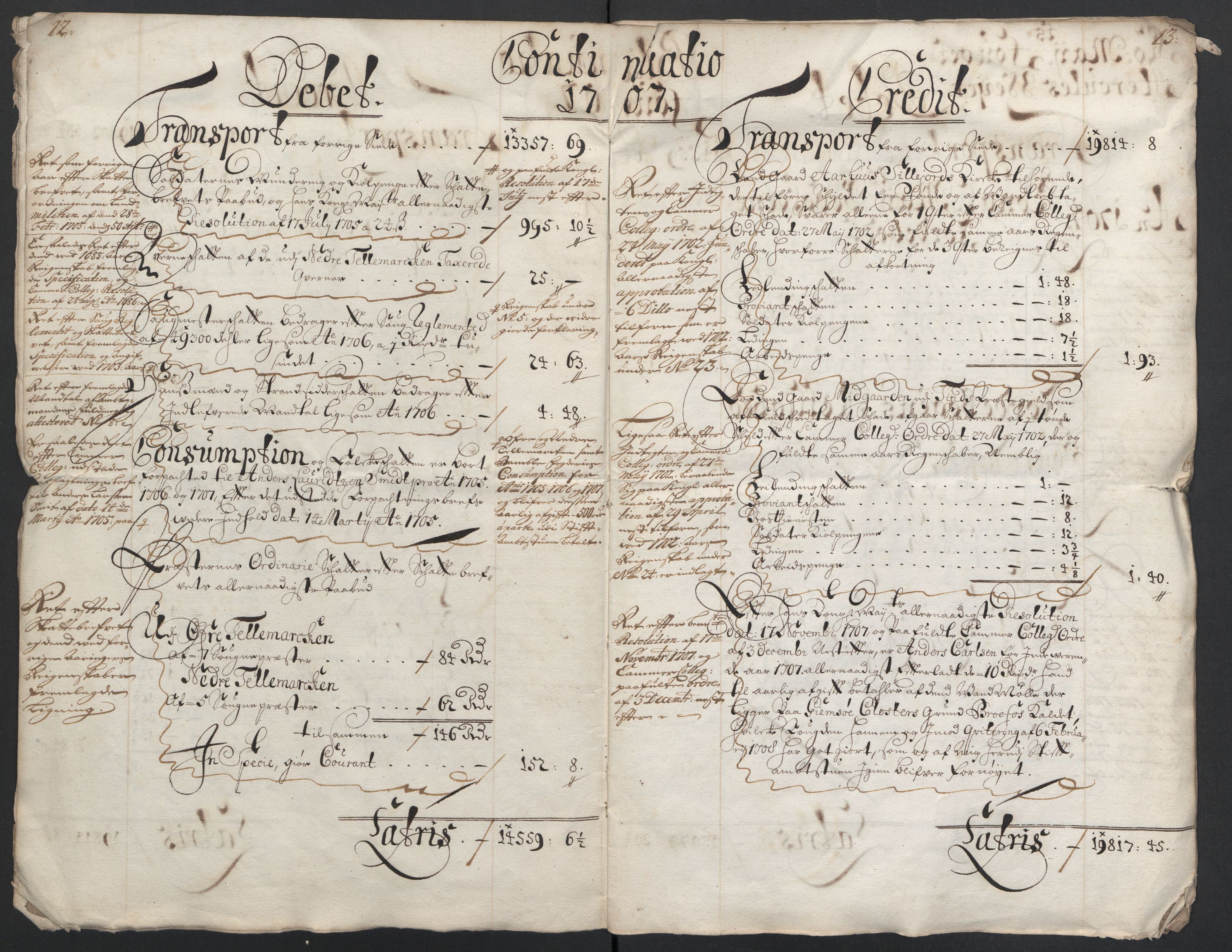 Rentekammeret inntil 1814, Reviderte regnskaper, Fogderegnskap, AV/RA-EA-4092/R36/L2116: Fogderegnskap Øvre og Nedre Telemark og Bamble, 1706-1707, p. 174