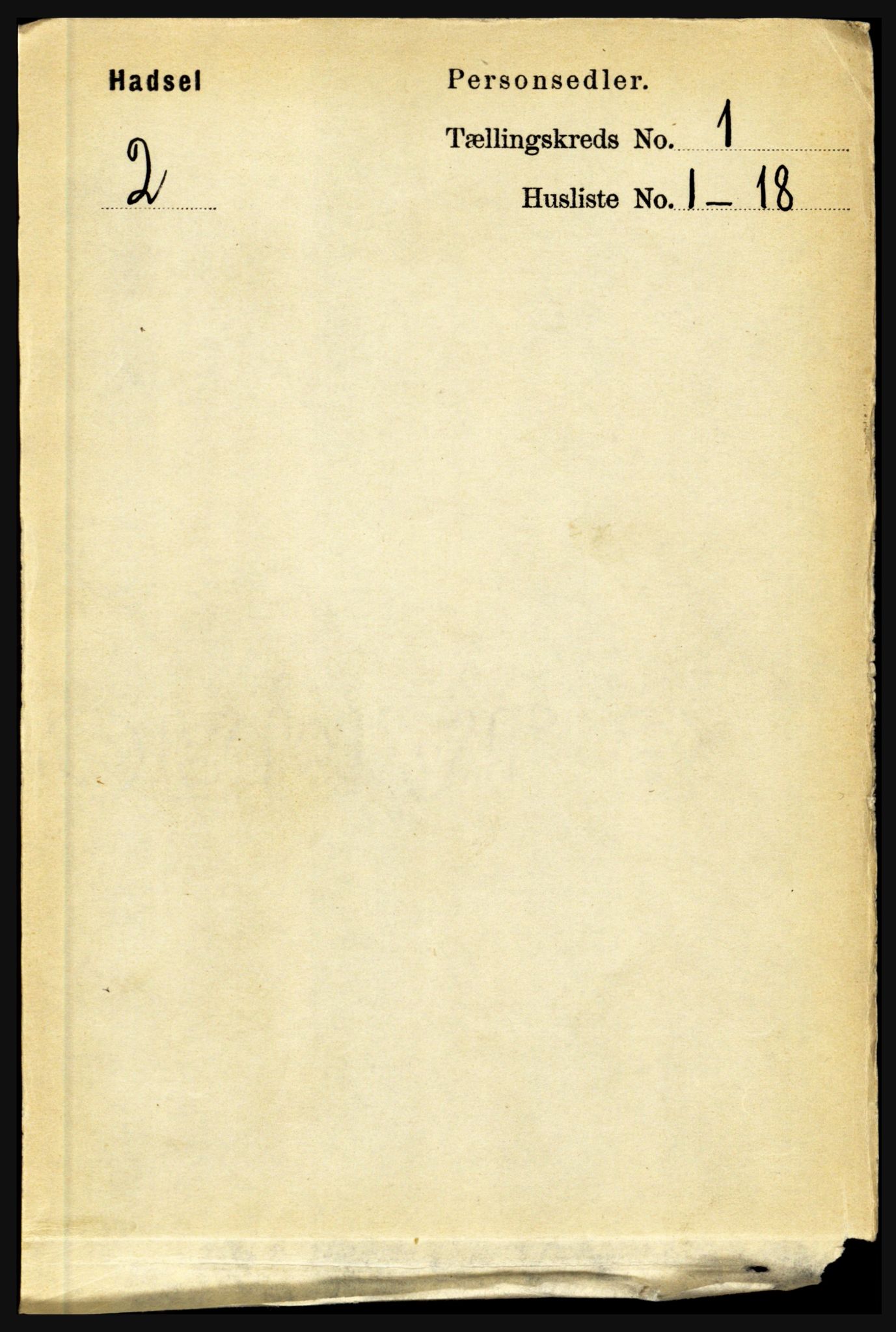 RA, 1891 census for 1866 Hadsel, 1891, p. 110