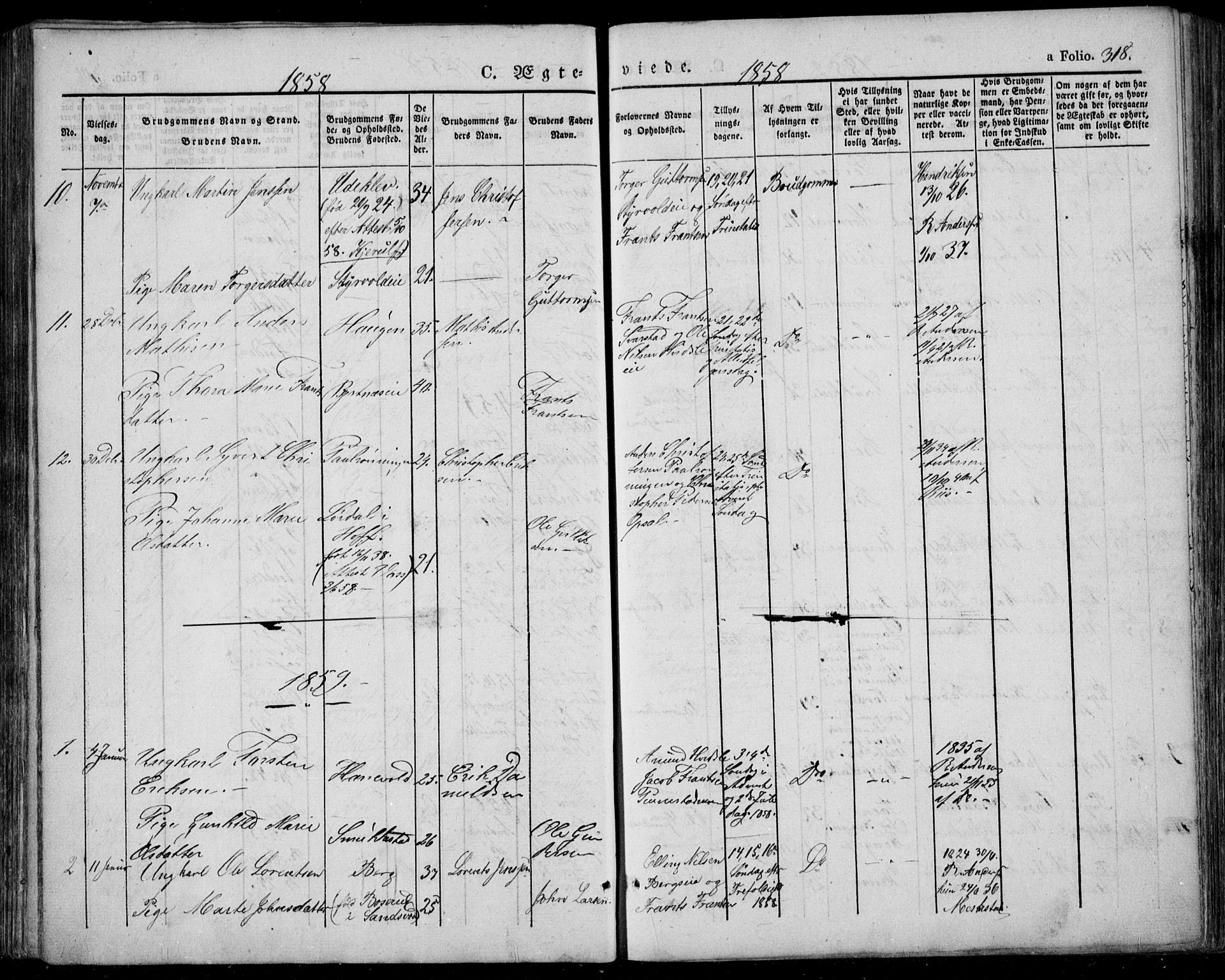 Lardal kirkebøker, SAKO/A-350/F/Fa/L0006: Parish register (official) no. I 6, 1835-1860, p. 318