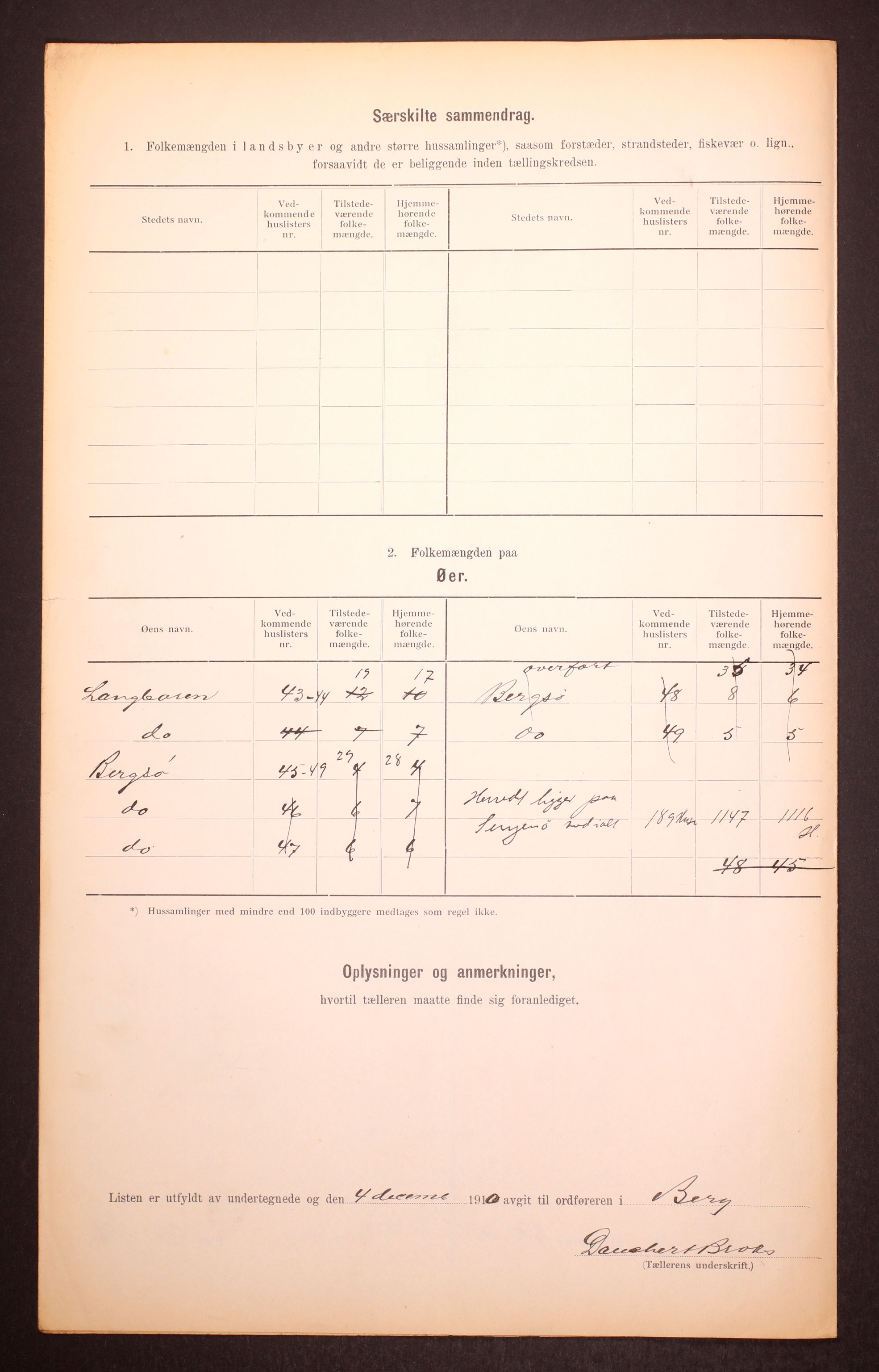 RA, 1910 census for Berg, 1910, p. 15