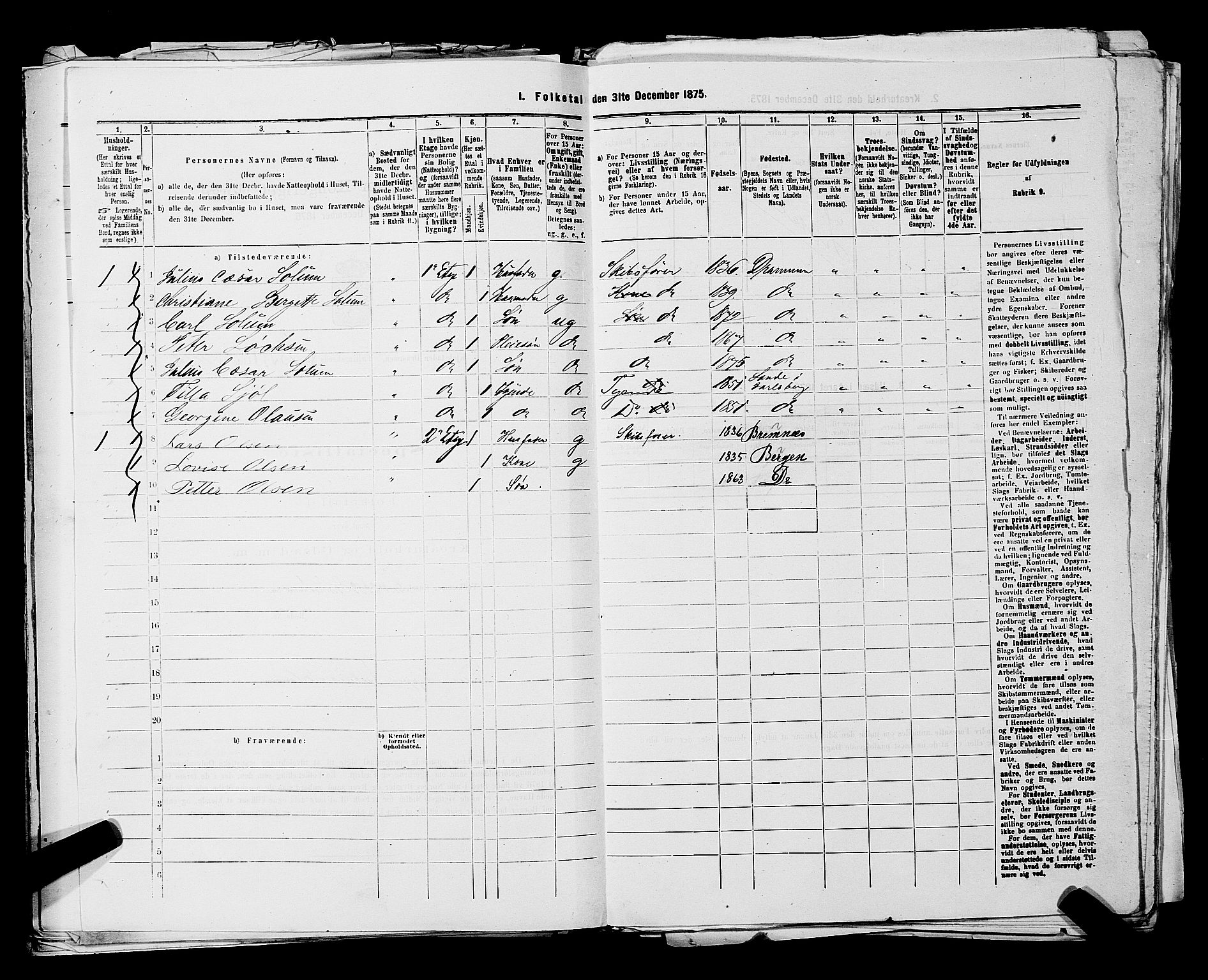 SAKO, 1875 census for 0602 Drammen, 1875, p. 3060