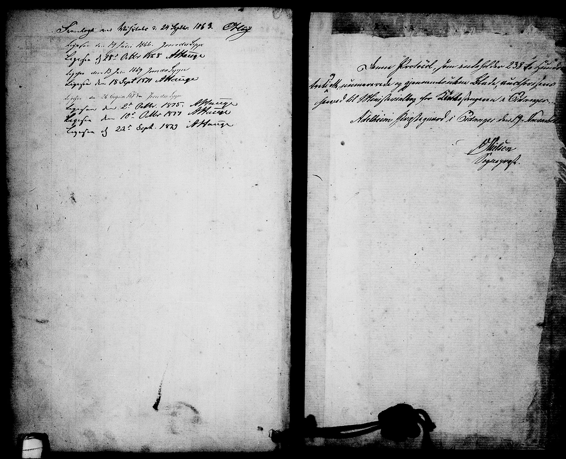 Eidanger kirkebøker, SAKO/A-261/G/Ga/L0001: Parish register (copy) no. 1, 1863-1878