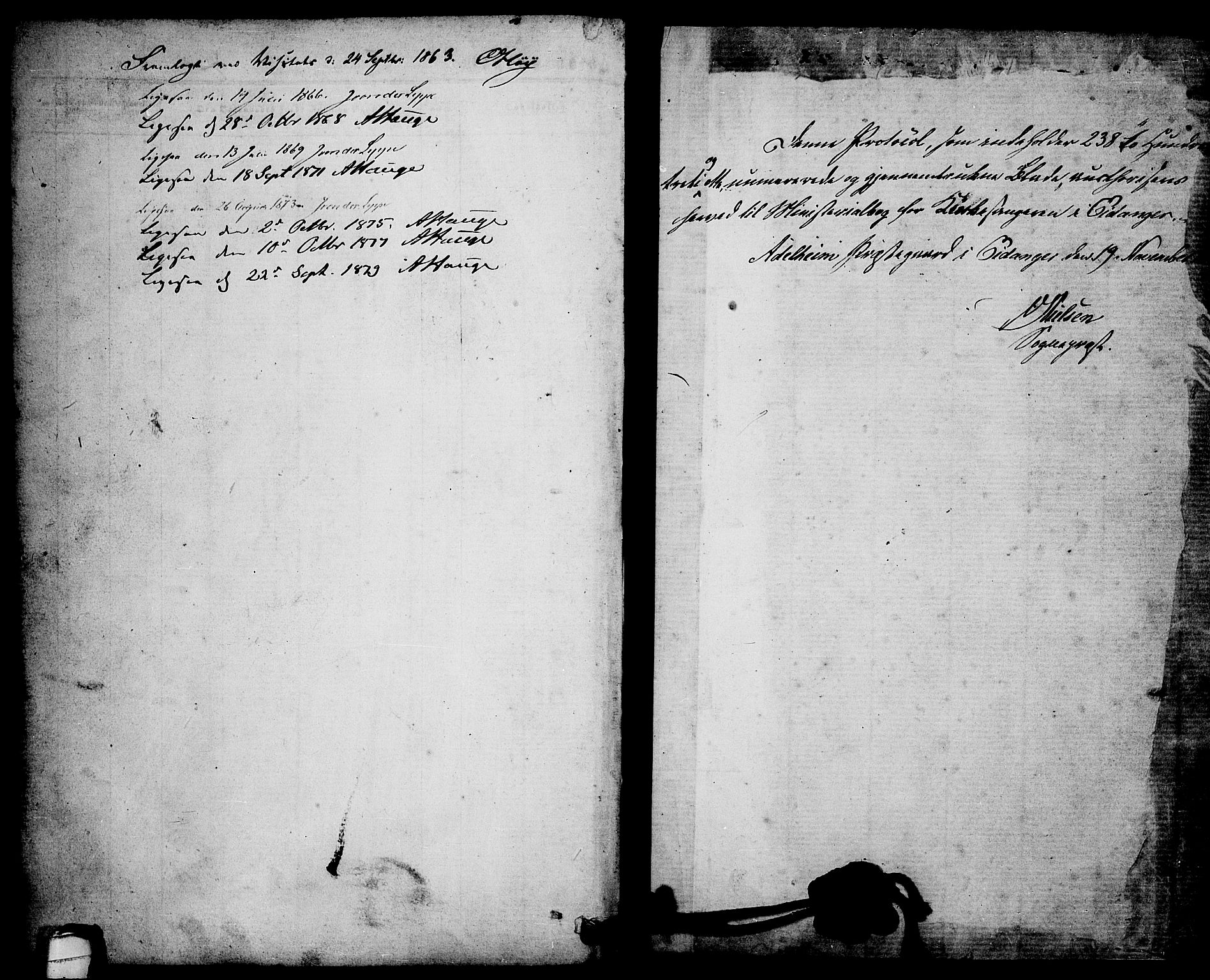 Eidanger kirkebøker, AV/SAKO-A-261/G/Ga/L0001: Parish register (copy) no. 1, 1863-1878