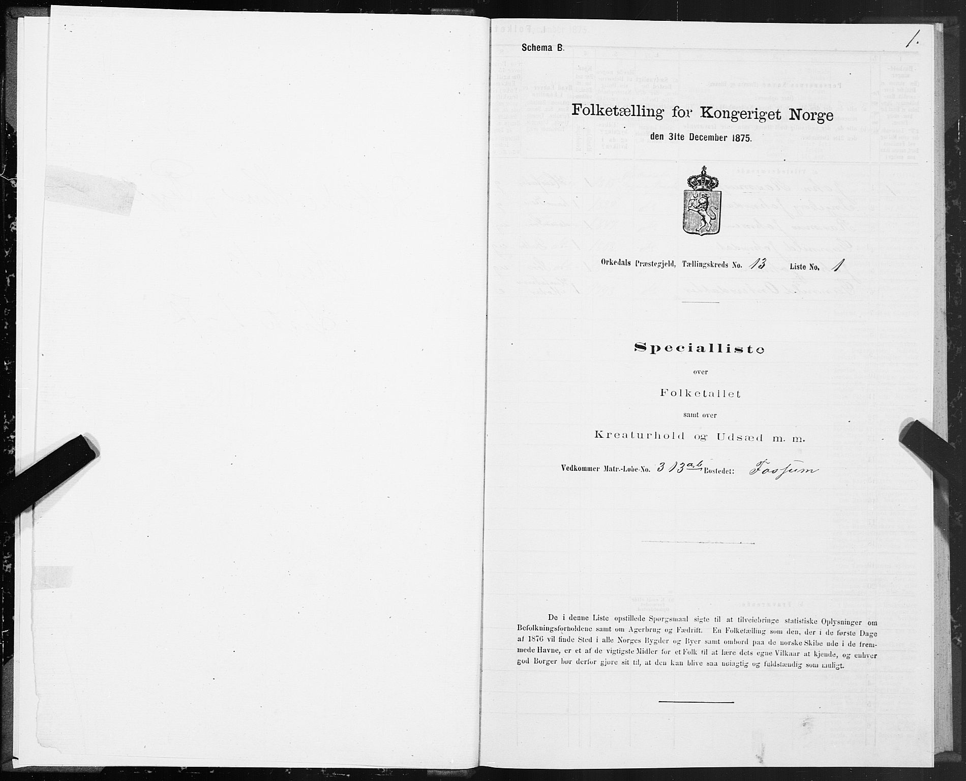 SAT, 1875 census for 1638P Orkdal, 1875, p. 7001