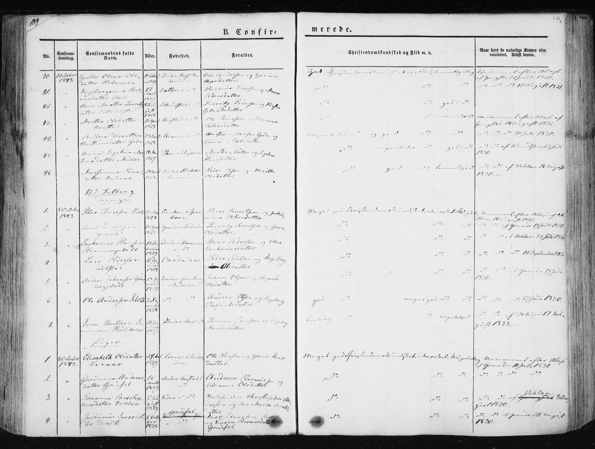 Ministerialprotokoller, klokkerbøker og fødselsregistre - Nord-Trøndelag, AV/SAT-A-1458/730/L0280: Parish register (official) no. 730A07 /1, 1840-1854, p. 189