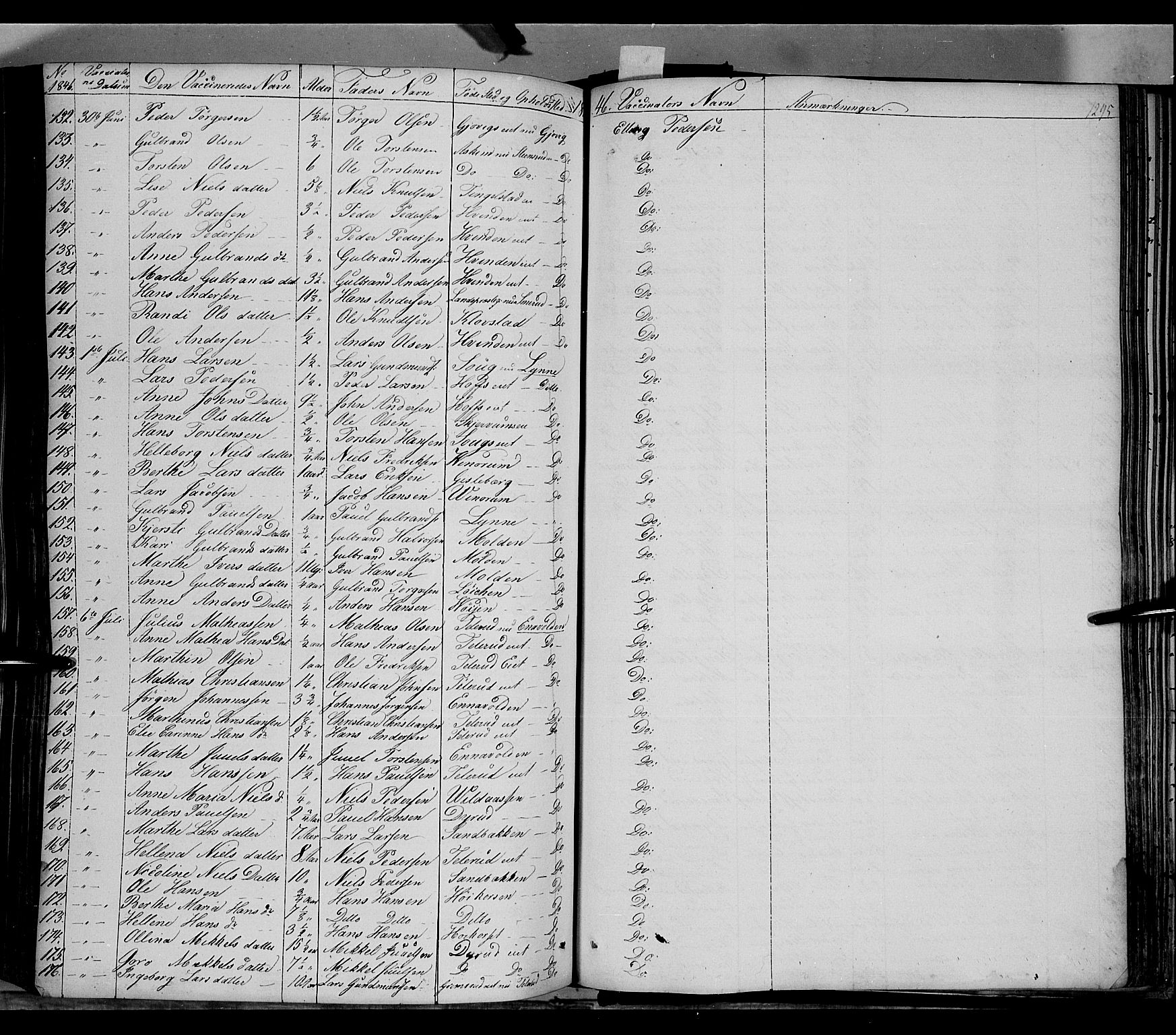 Gran prestekontor, AV/SAH-PREST-112/H/Ha/Haa/L0011: Parish register (official) no. 11, 1842-1856, p. 1294-1295