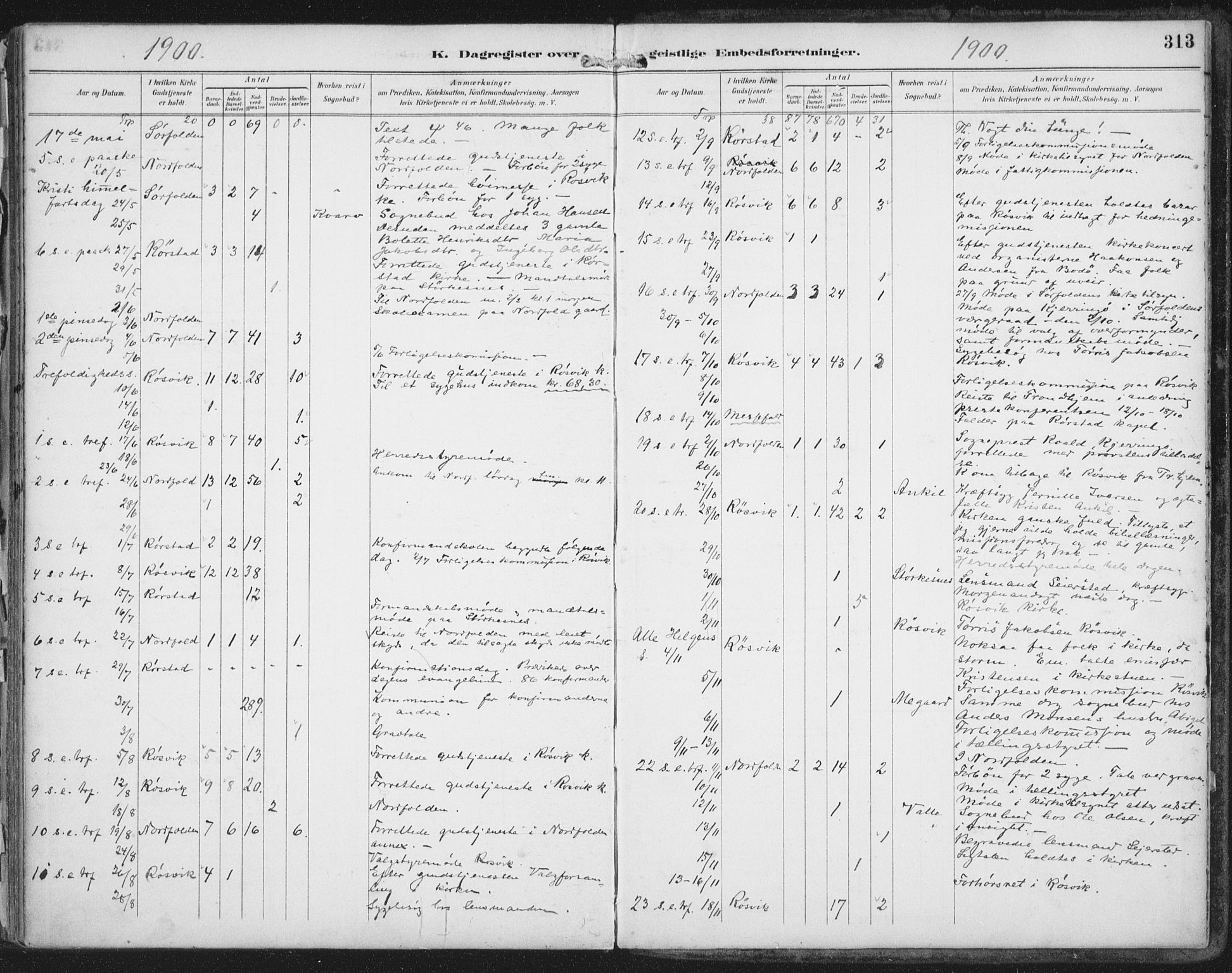 Ministerialprotokoller, klokkerbøker og fødselsregistre - Nordland, SAT/A-1459/854/L0779: Parish register (official) no. 854A02, 1892-1909, p. 313