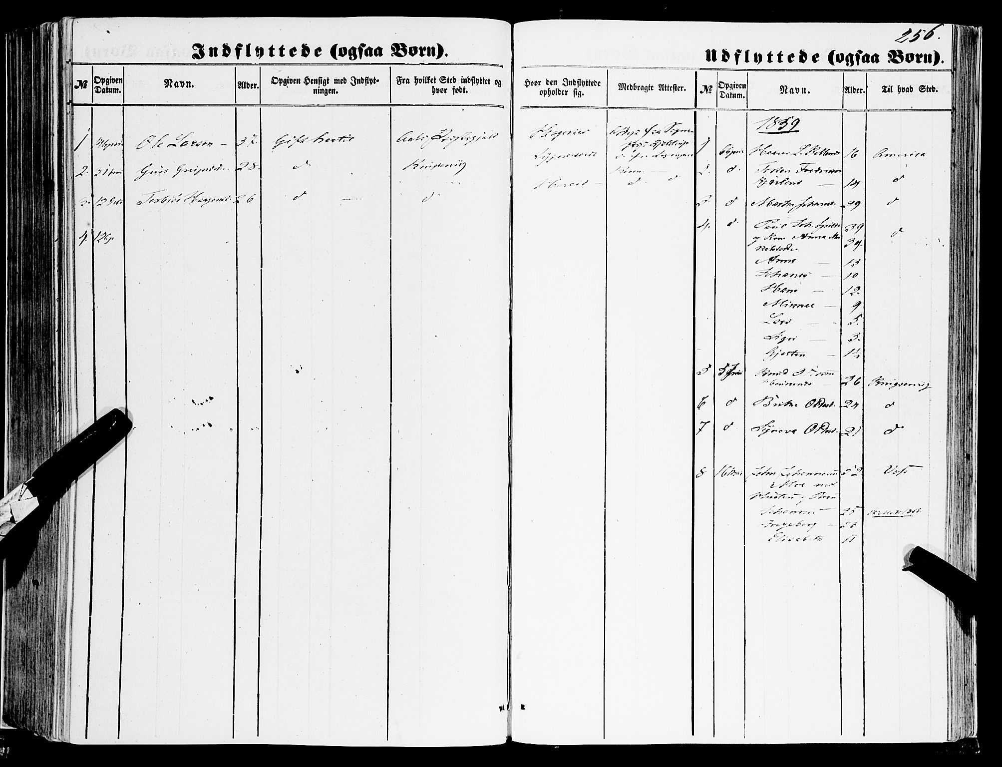 Ulvik sokneprestembete, SAB/A-78801/H/Haa: Parish register (official) no. A 13, 1853-1863, p. 256