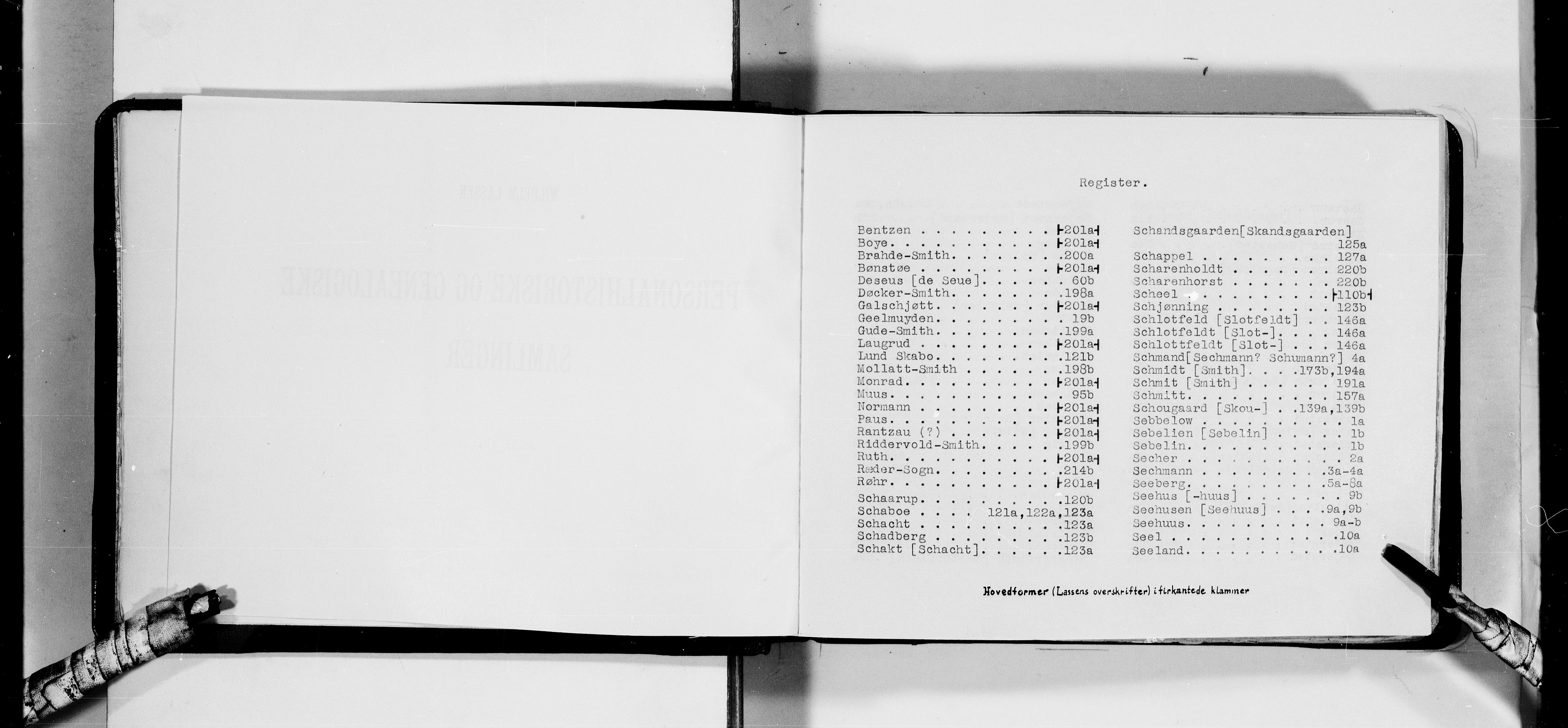 Lassens samlinger, AV/RA-PA-0051/F/Fa/L0039: Personalhistoriske og genealogiske opptegnelser: Sebbelow - Solum, 1500-1907