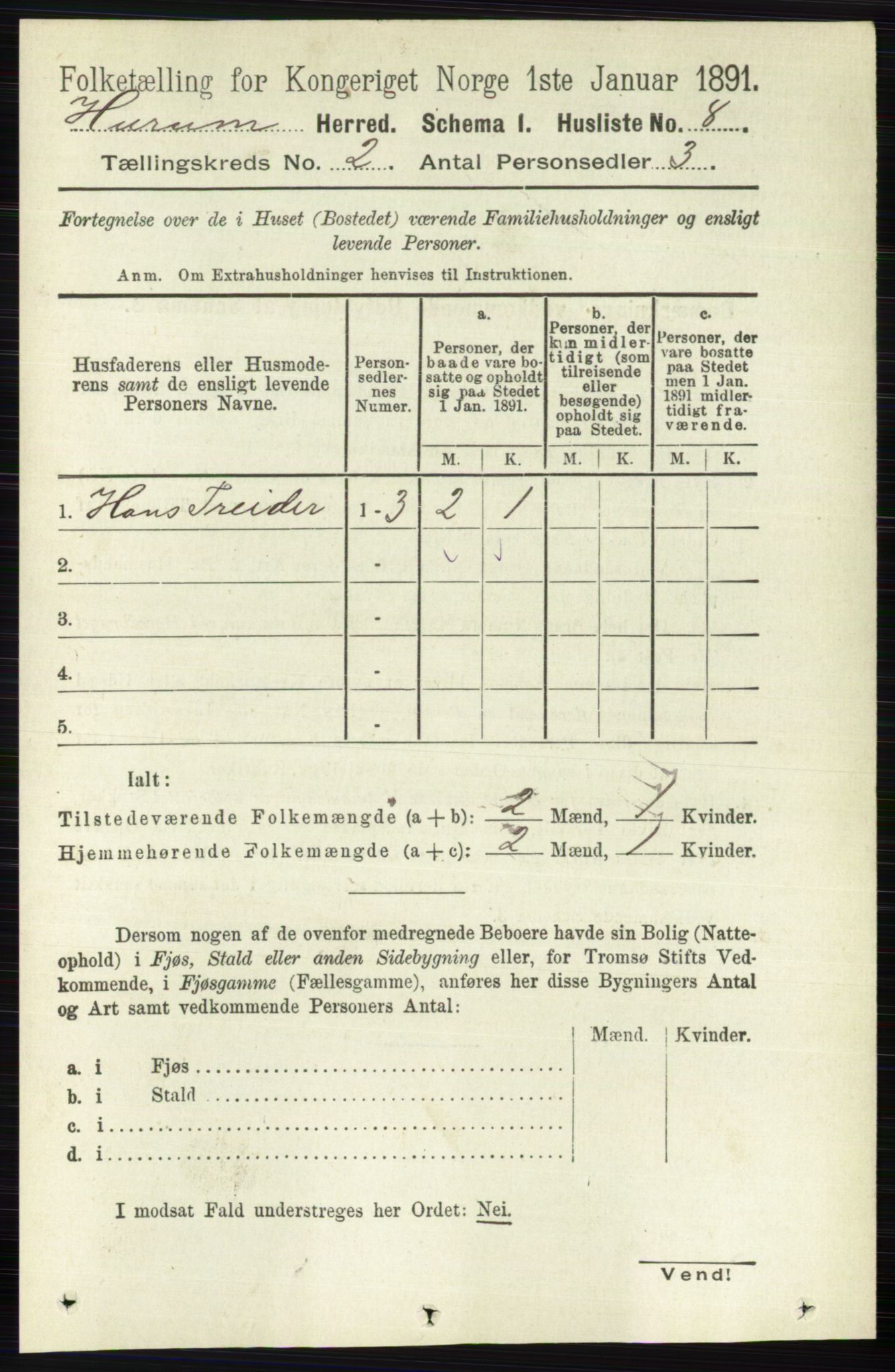 RA, 1891 census for 0628 Hurum, 1891, p. 426