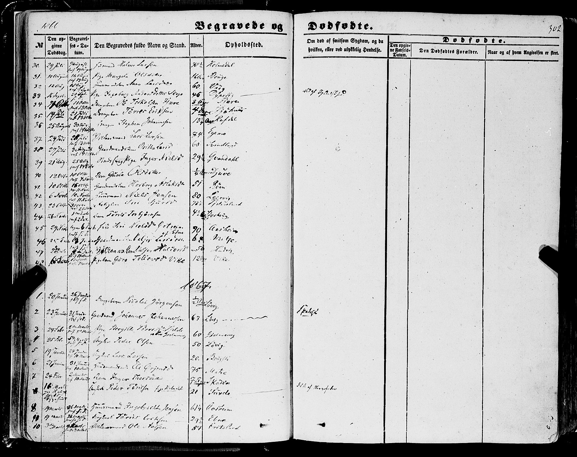 Skånevik sokneprestembete, SAB/A-77801/H/Haa: Parish register (official) no. A 5II, 1848-1869, p. 302