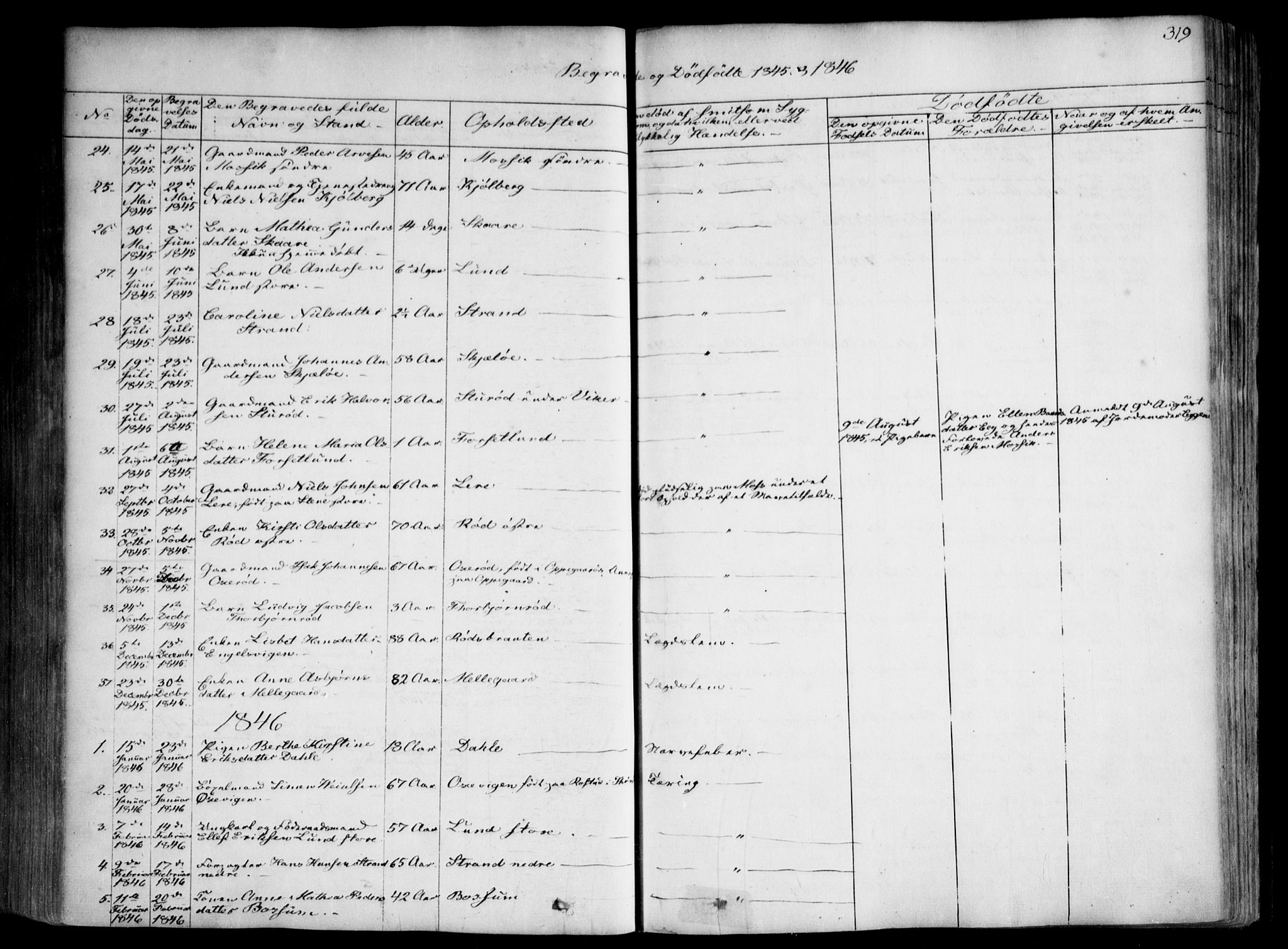 Onsøy prestekontor Kirkebøker, SAO/A-10914/F/Fa/L0003: Parish register (official) no. I 3, 1841-1860, p. 319