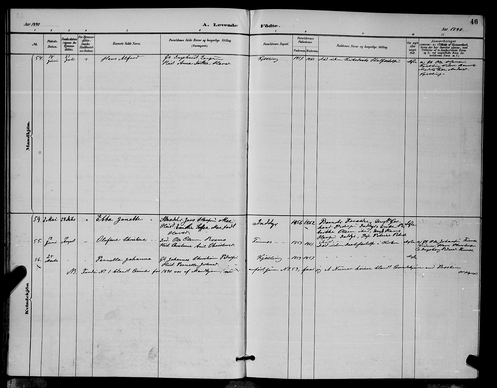 Ministerialprotokoller, klokkerbøker og fødselsregistre - Nordland, AV/SAT-A-1459/805/L0108: Parish register (copy) no. 805C04, 1885-1899, p. 46