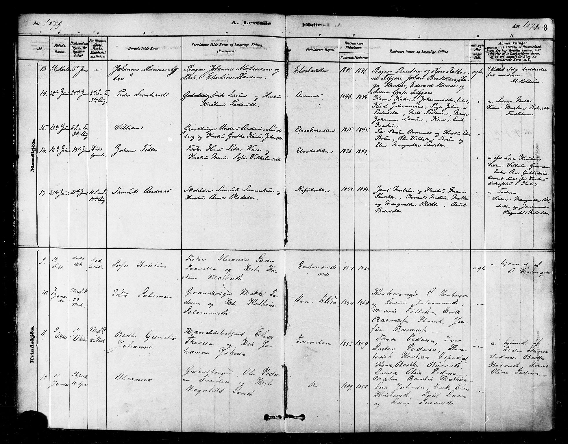Alta sokneprestkontor, SATØ/S-1338/H/Ha/L0002.kirke: Parish register (official) no. 2, 1879-1892, p. 3