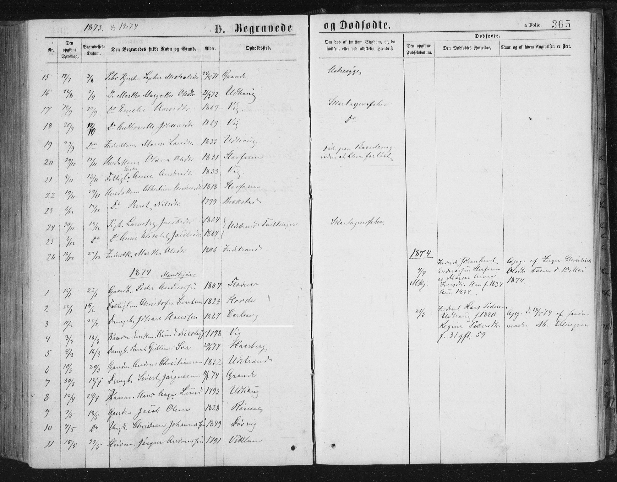 Ministerialprotokoller, klokkerbøker og fødselsregistre - Sør-Trøndelag, SAT/A-1456/659/L0745: Parish register (copy) no. 659C02, 1869-1892, p. 365