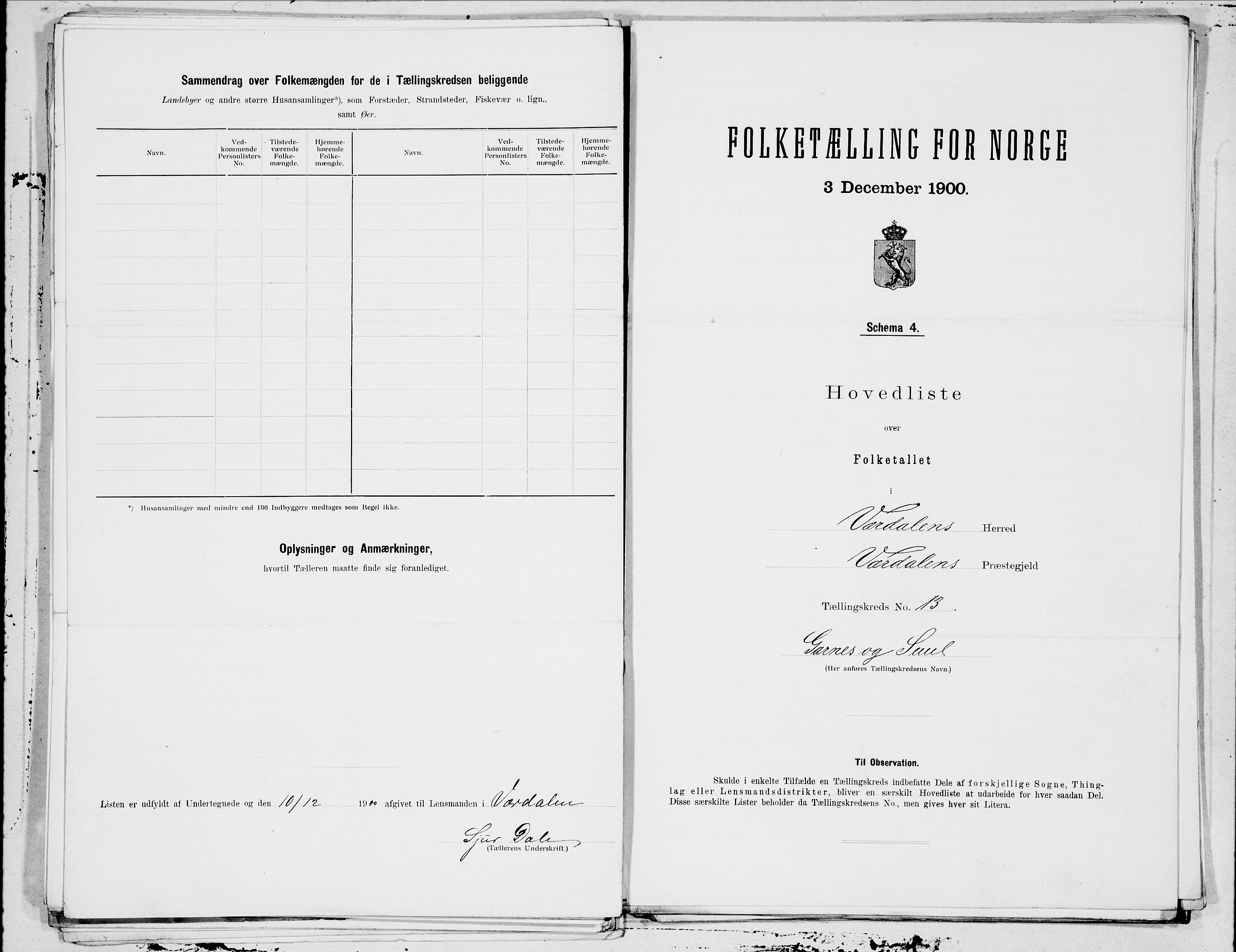 SAT, 1900 census for Verdal, 1900, p. 30